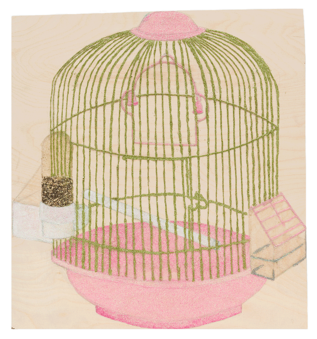 A painting by Gina Fischli titled House, dated 2018.