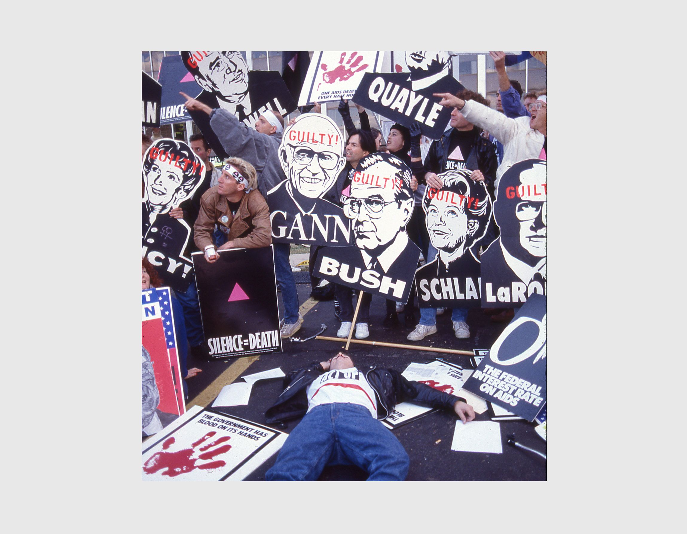 A photo by Donna Binder of the 1988 ACT UP demonstration at the FDA in Washington, D.C.