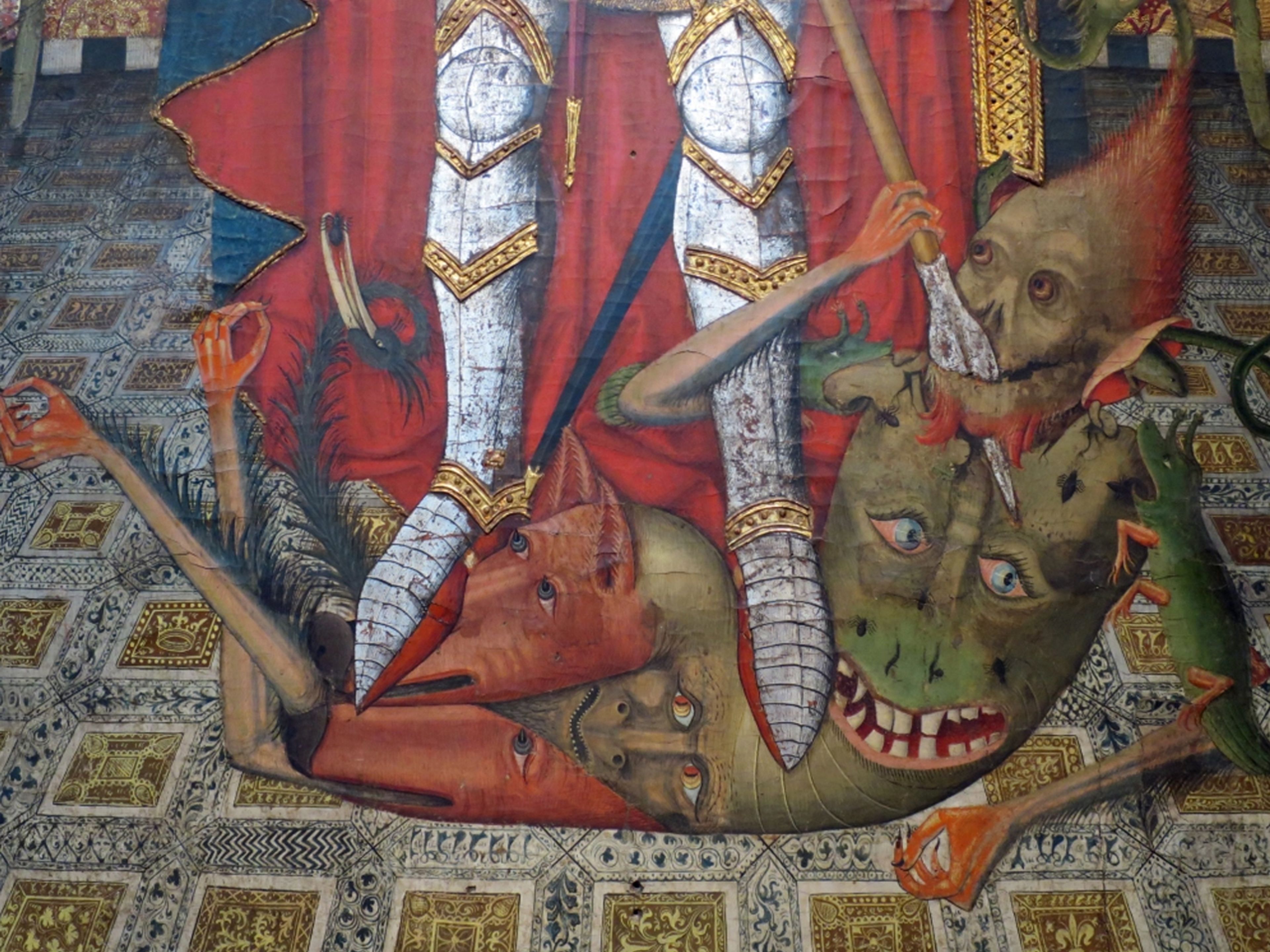 A detail from the artwork titled Master of Belmonte by Saint Michael, circa 1450–1500