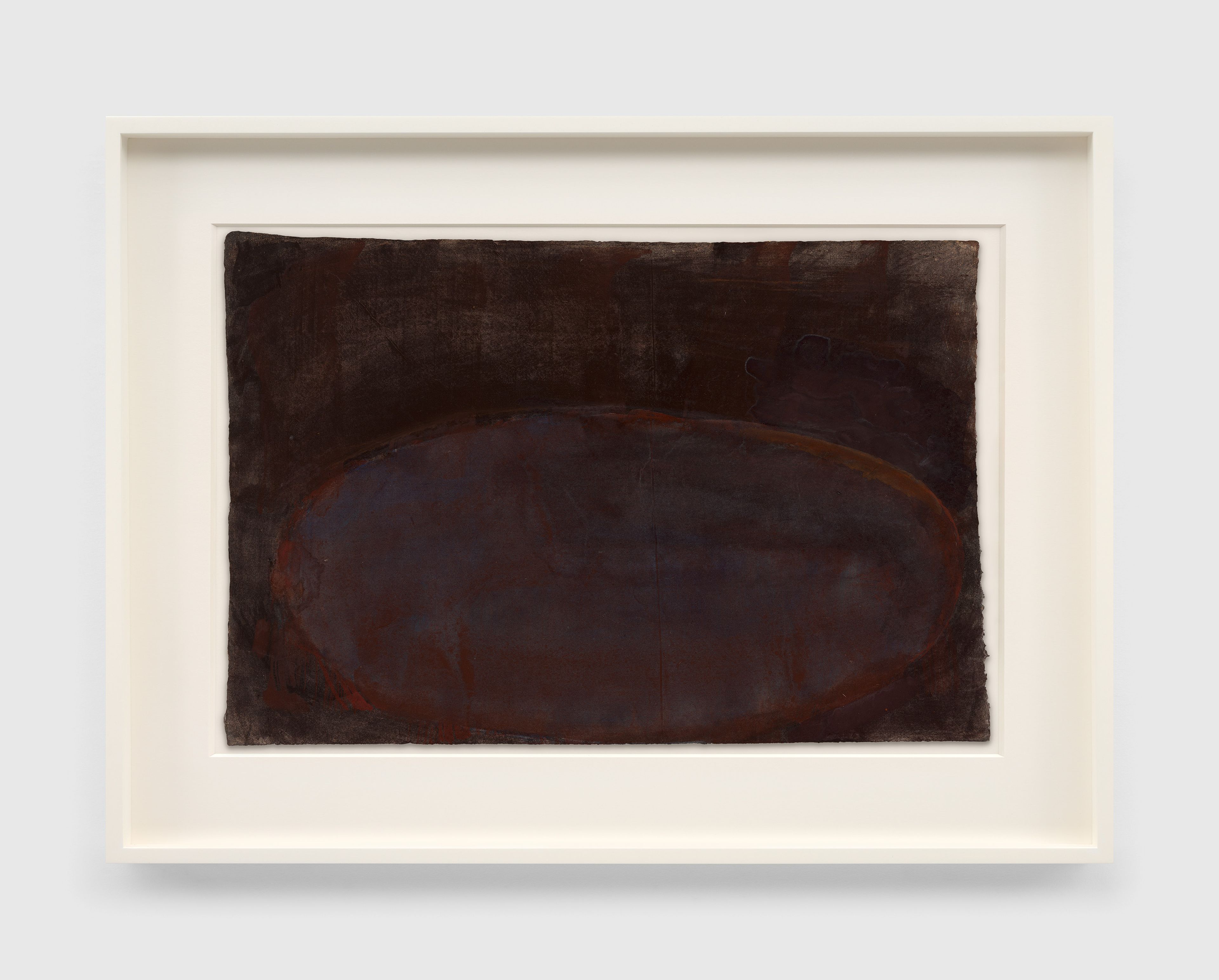 A work on paper by Suzan Frecon, titled dark glinting ovoid, dated circa 2023.