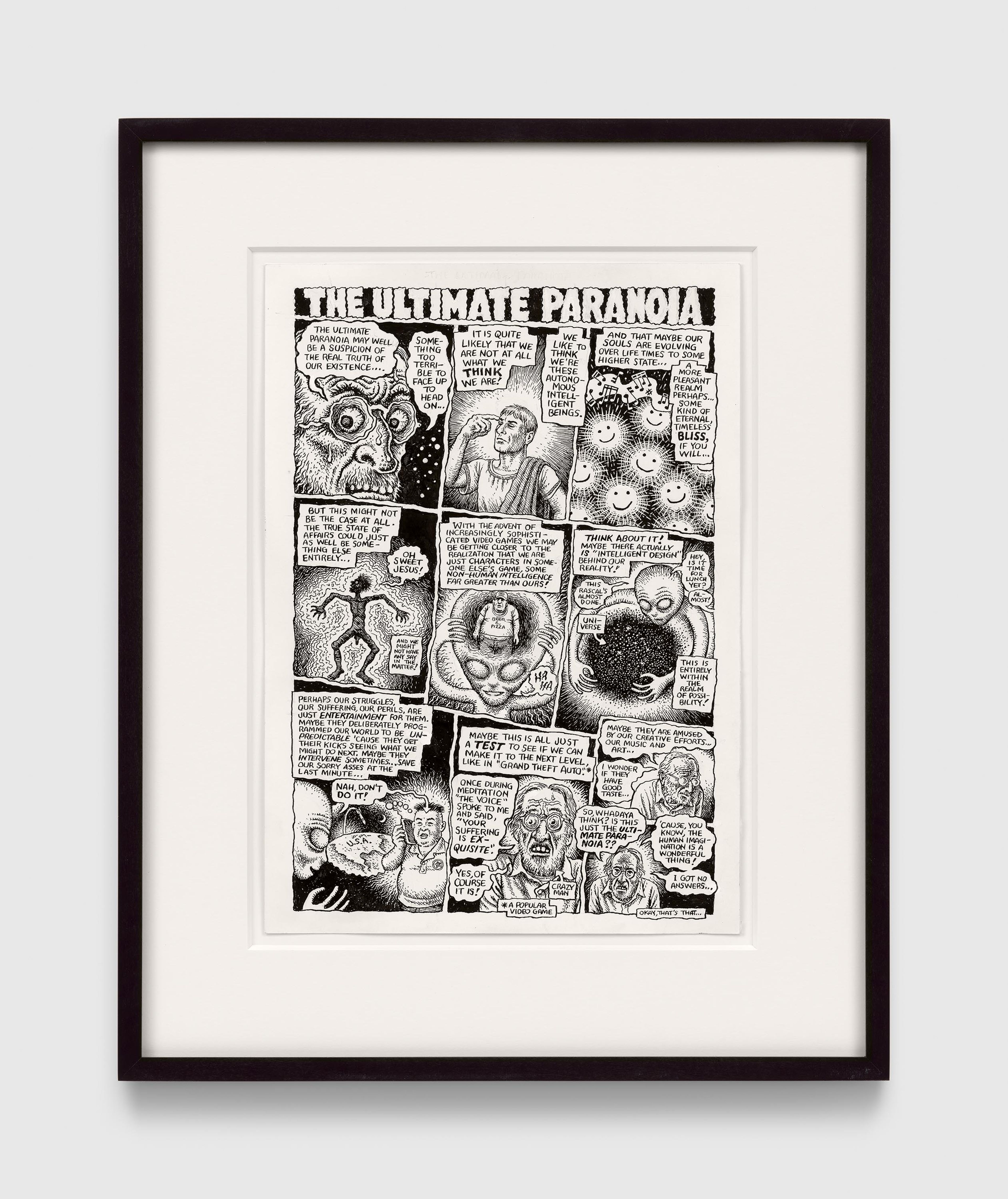 A work on paper by R. Crumb, titled Back Cover: The Ultimate Paranoia, dated 2025.