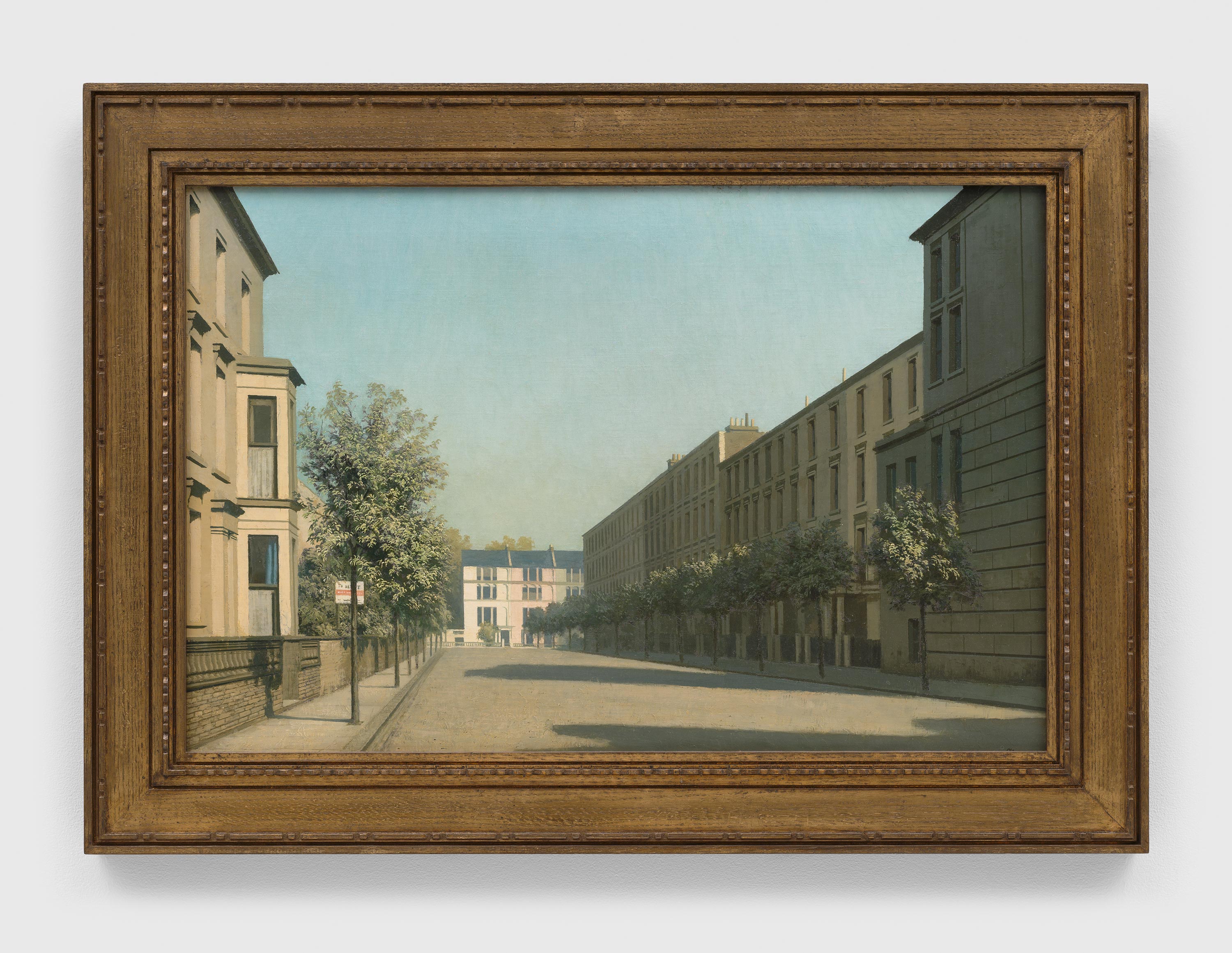 An oil on canvas artwork by Algernon Newton, titled Spring Morning, Campden Hill, dated 1940.