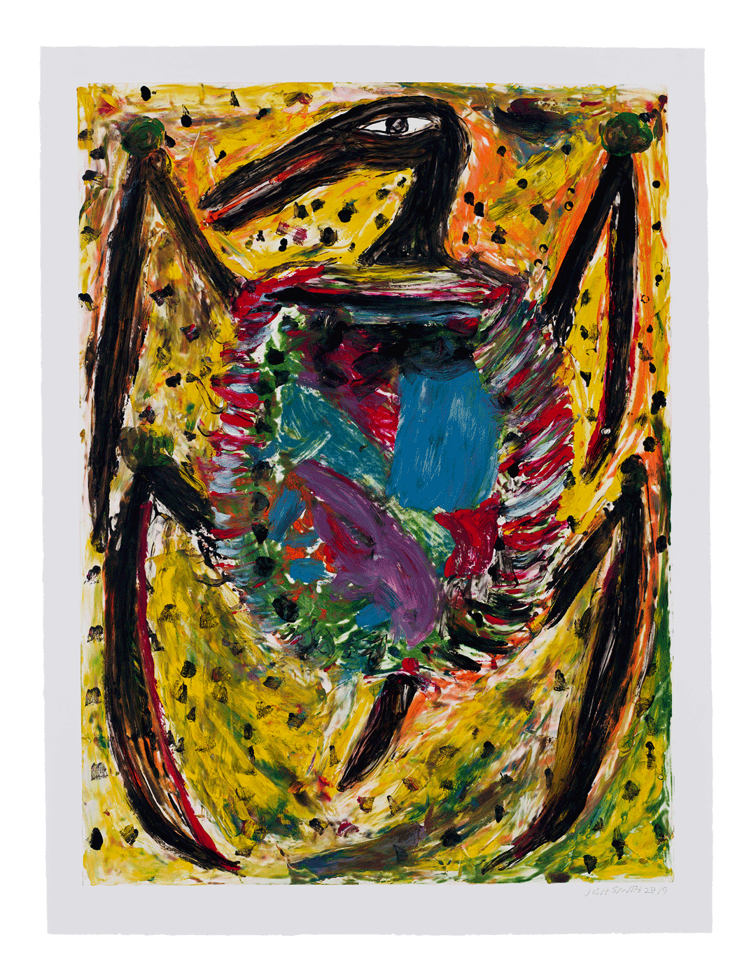 A print by Josh Smith, titled Turtle, dated 2019