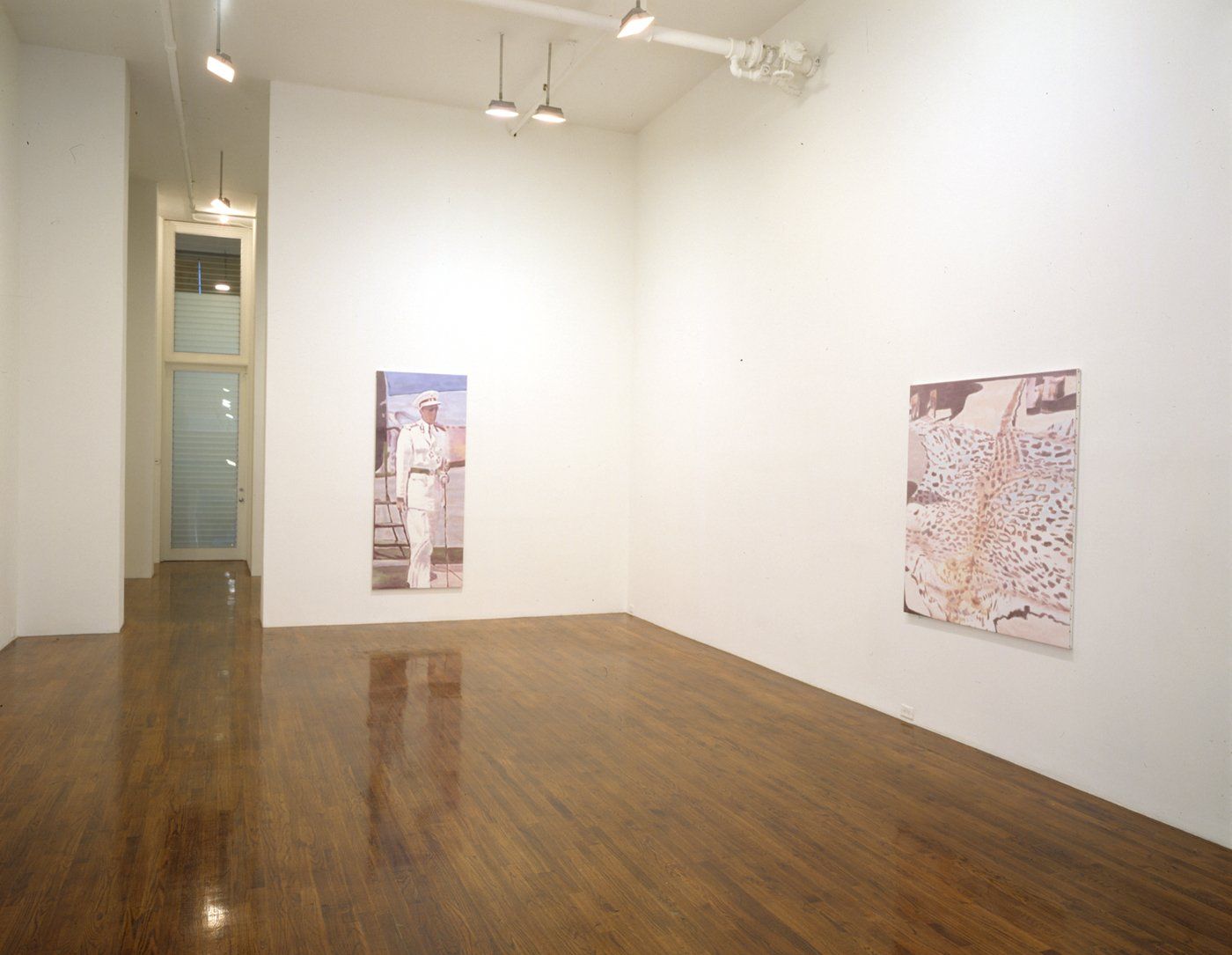 An installation view of the exhibition Luc Tuymans: Mwana Kitoko: Beautiful White Man, at David Zwirner New York, dated 2000.
