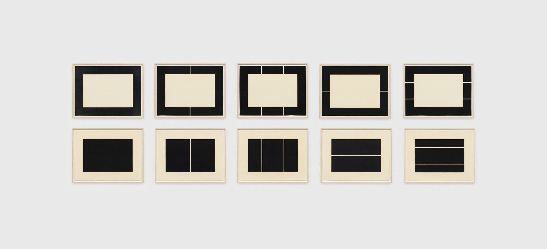 A rendering of a set of ten prints by Donald Judd, titled Untitled, dated 1988