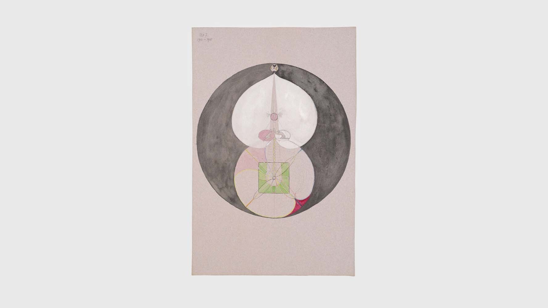 A watercolour from Hilma af Klint's series Tree of Knowledge, dated 1913-1915.