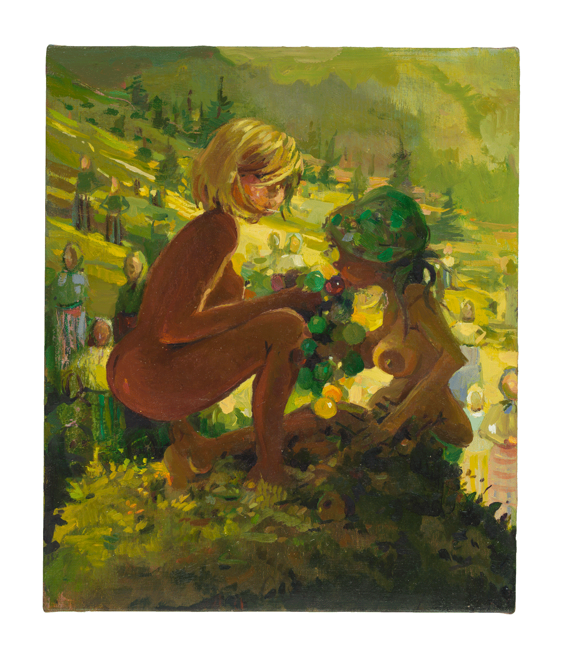 A painting by Lisa Yuskavage, titled Little Afternoon Feeding, dated 2011.