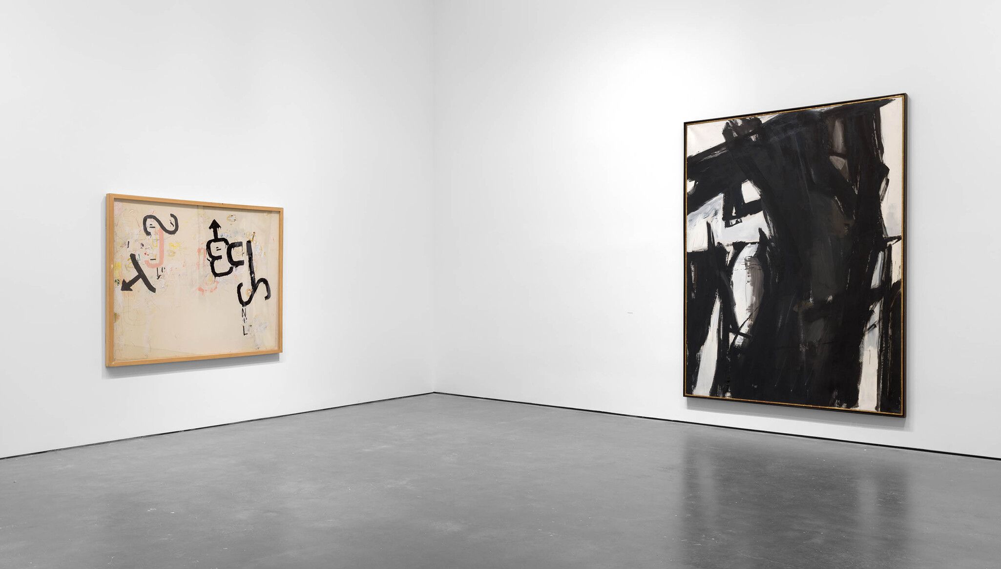 Installation view the exhibition "Roma/New York, 1953–1964," at David Zwirner in New York, dated 2023