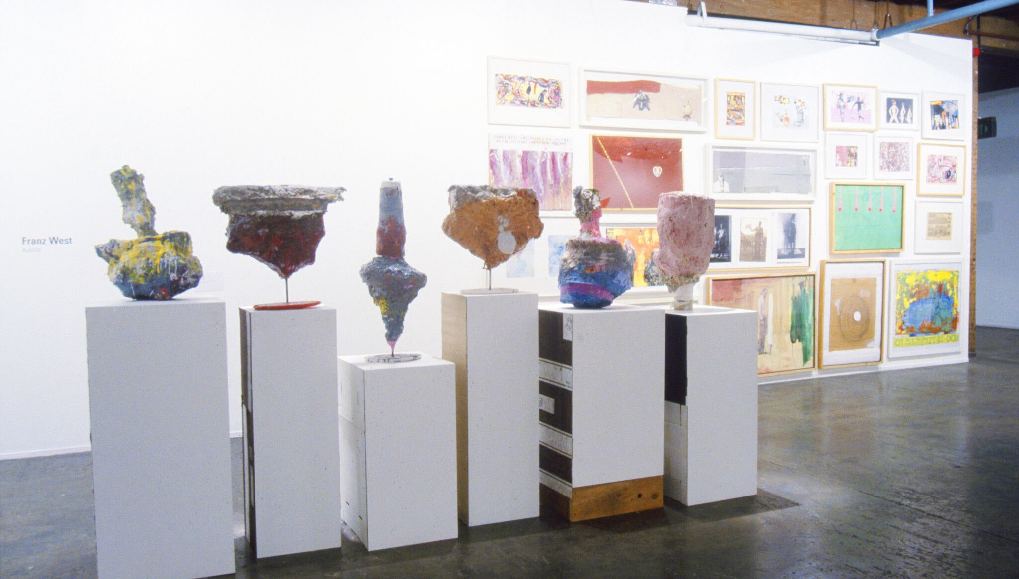 An Installation view, Franz West’s Three Times the Same (1998), on view in the 12th Biennale of Sydney, dated 2000