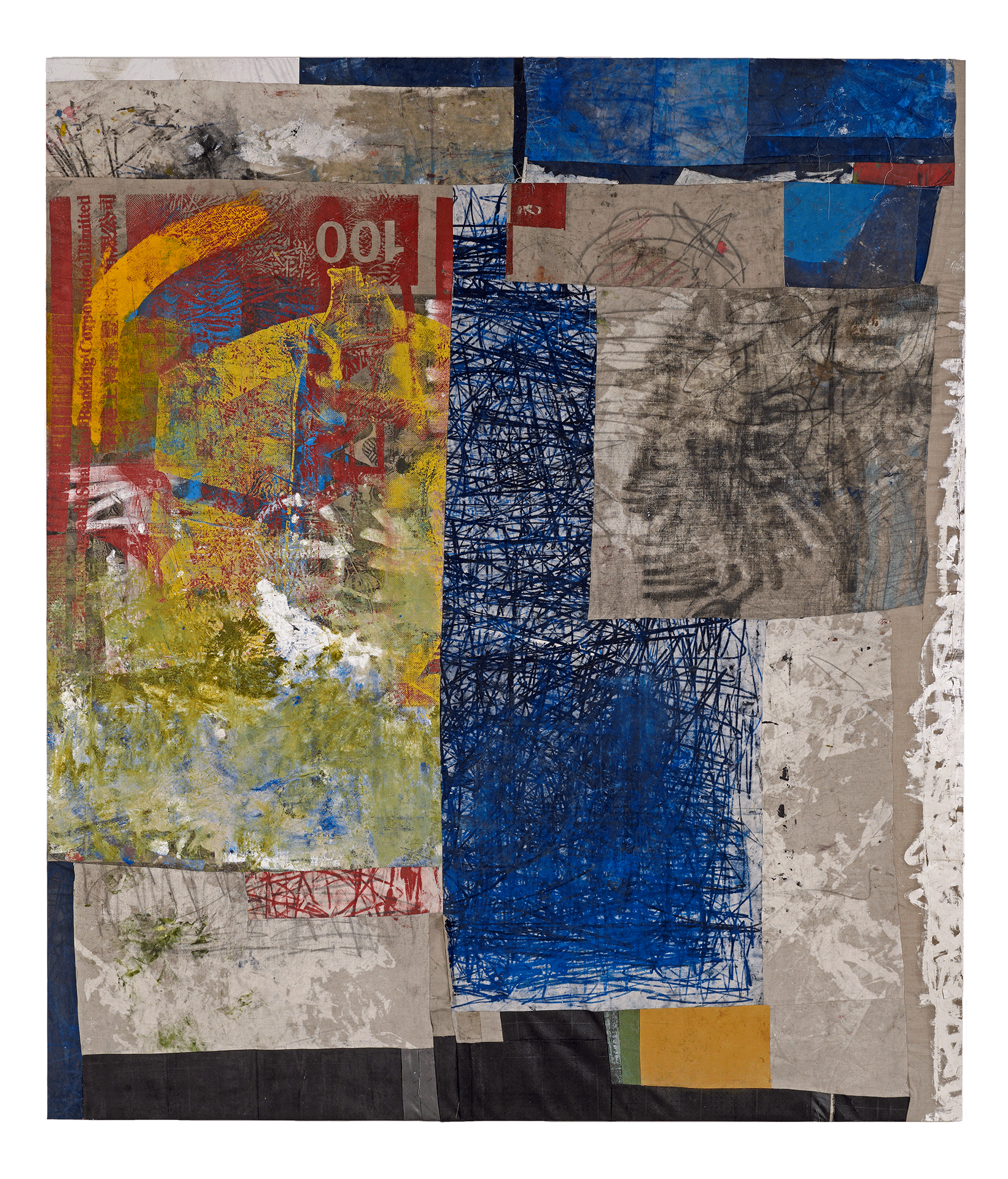 A painting by Oscar Murillo, titled HSBC, pork pashtuk, dated 2014-2015.