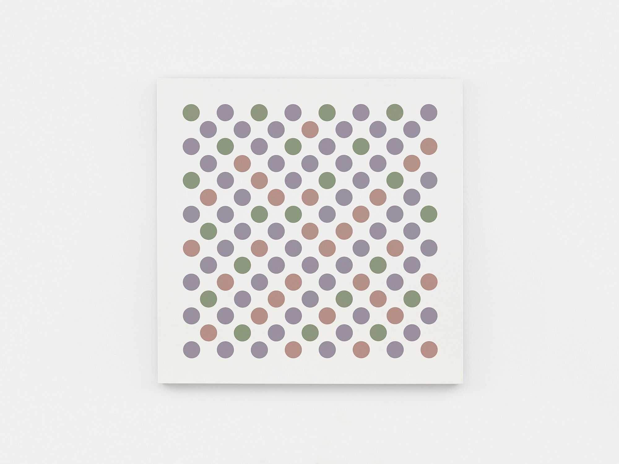 A painting by Bridget Riley, titled Measure for Measure 3, dated 2016.