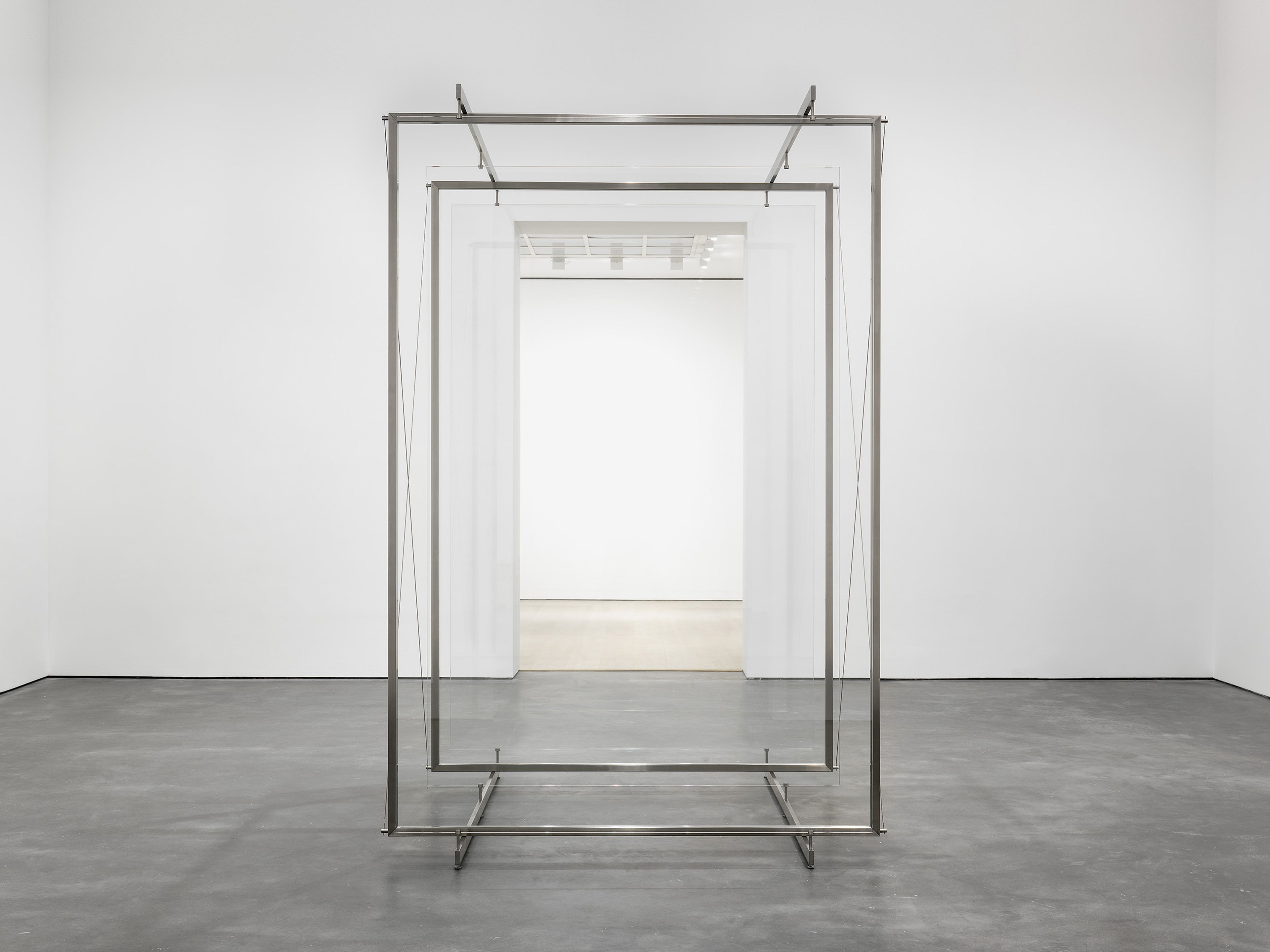 A sculpture by Gerhard Richter, titled 3 Scheiben (3 Panes of Glass), dated 2023.