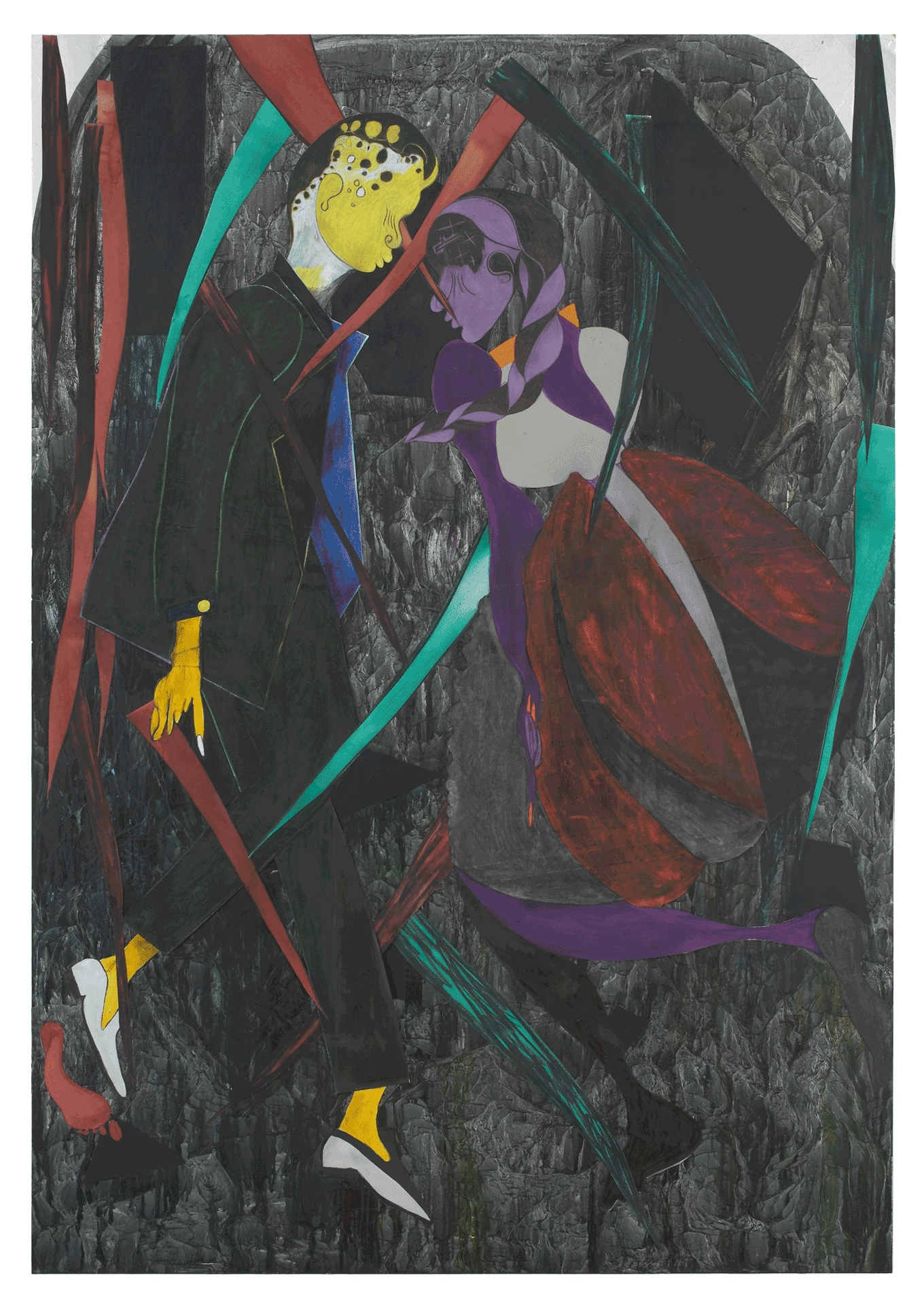 A painting by Chris Ofili, titled Christmas Eve (Palms), dated 2007.