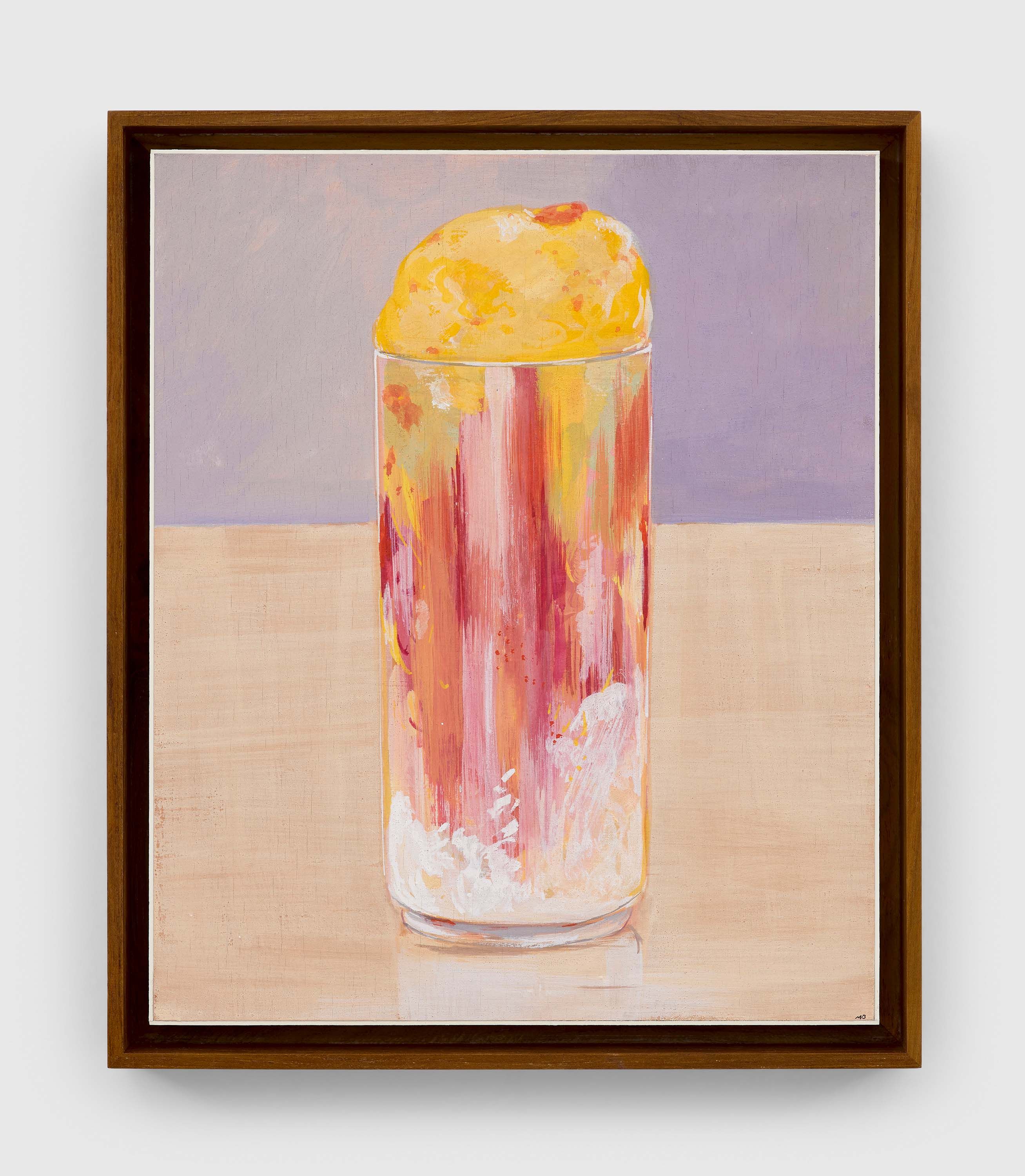 A casein on board painting by Mahesh Baliga, titled Gudbad, dated 2022.