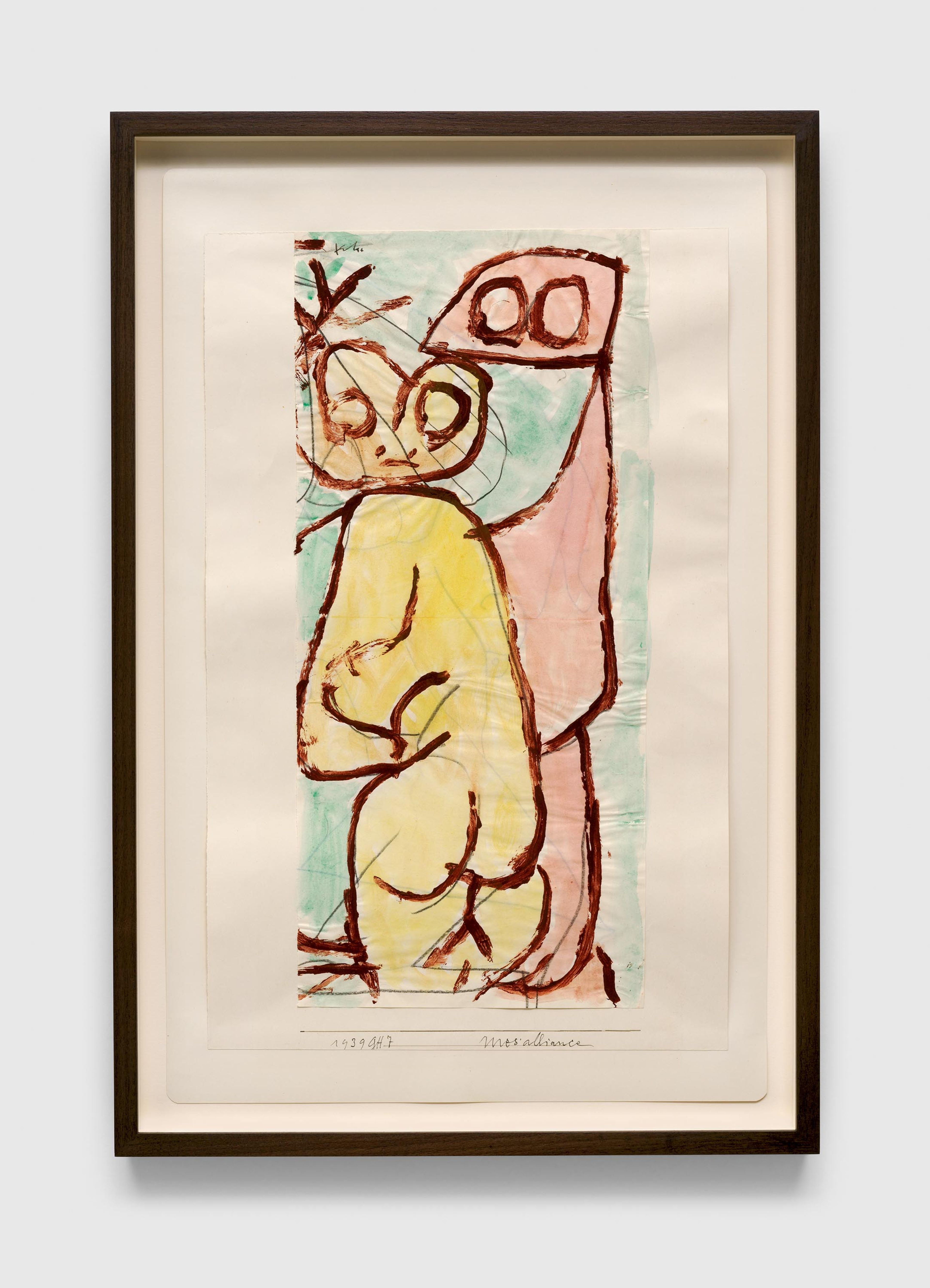 A work on paper by Paul Klee, titled Mesalliance (Misalliance), dated 1939.