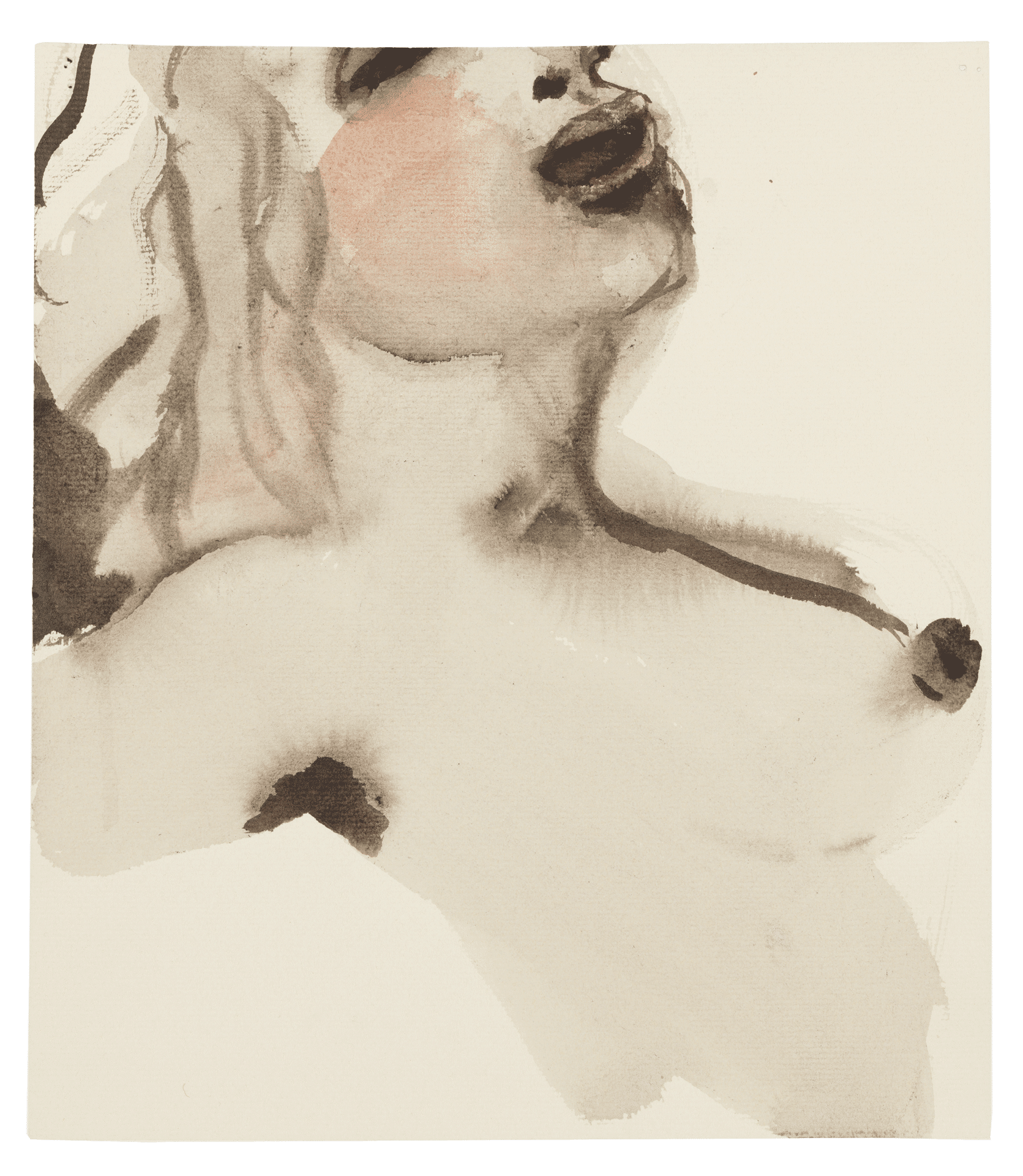 A drawing by Marlene Dumas, titled Venus in Bliss, dated 2015 to 2016.