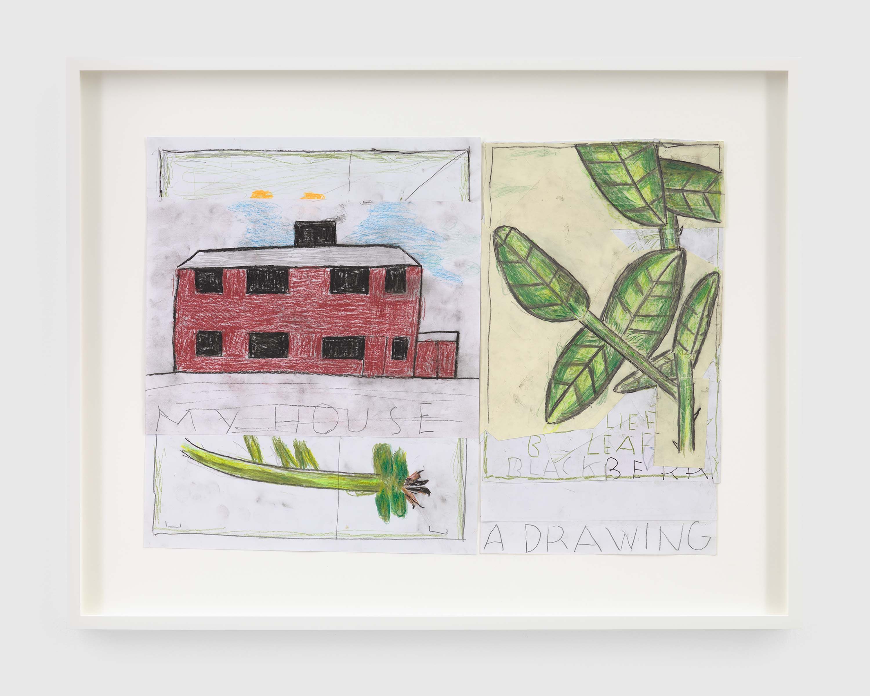 A work on paper by Rose Wylie, titled My House Front, and Back, dated 2022.