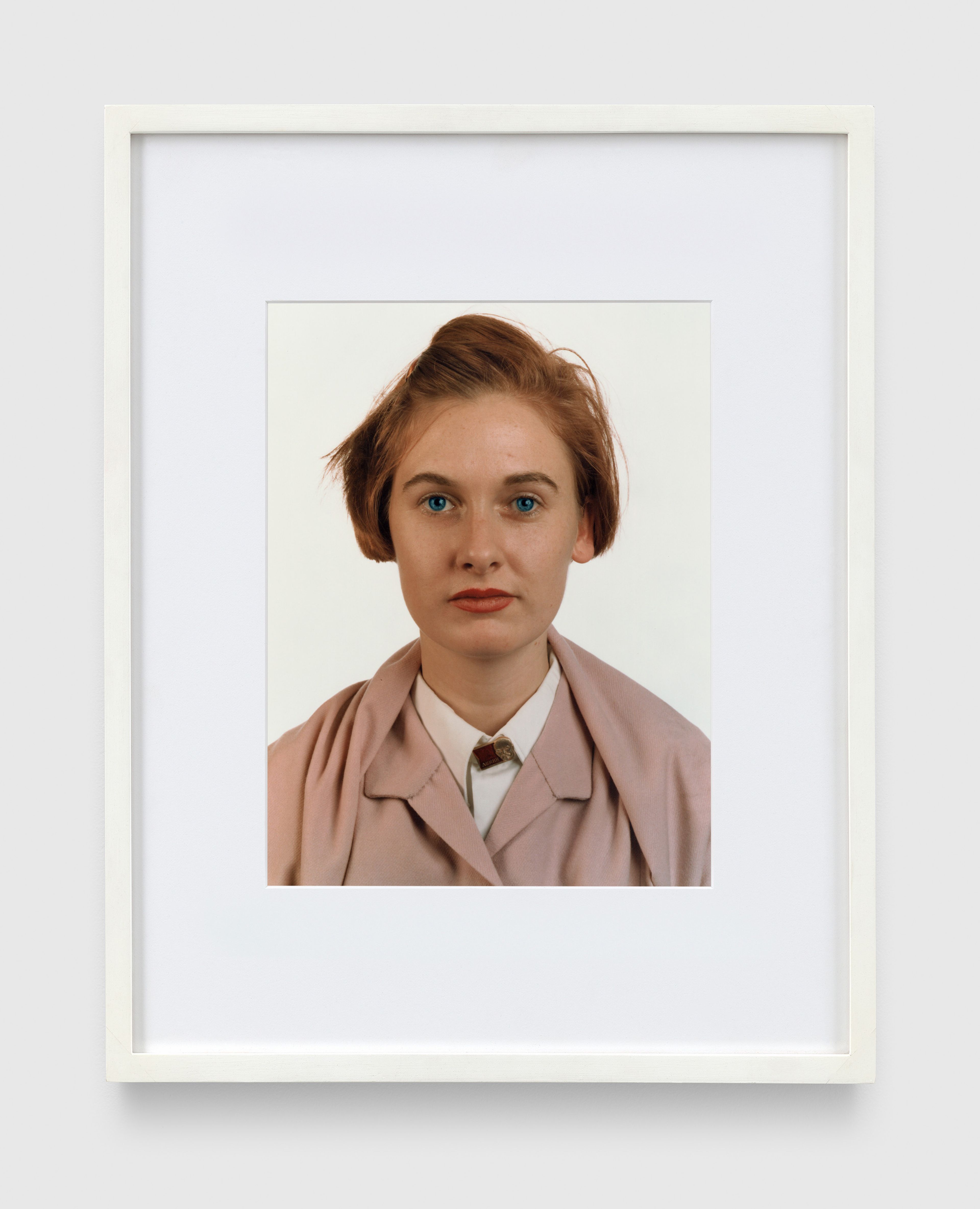 A photograph by Thomas Ruff, titled blaue Augen L.C./B.E., dated 1991.