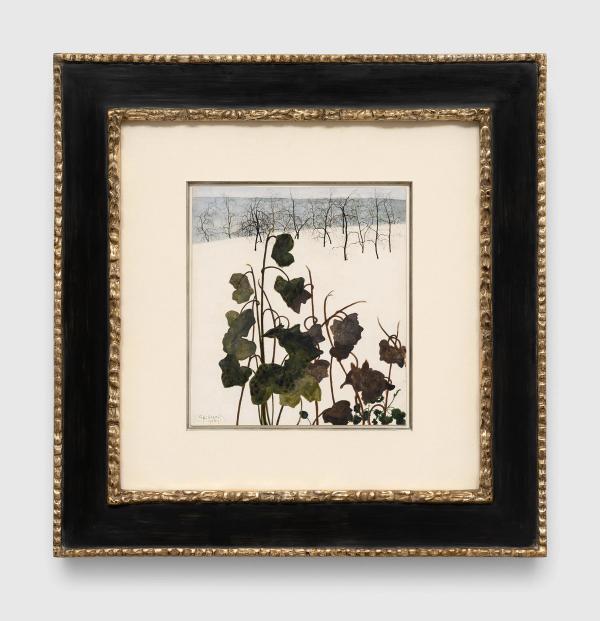 Léon Spilliaert — Paysage de neige, lierre et arbres (Snowy Landscape with Ivy and Trees)