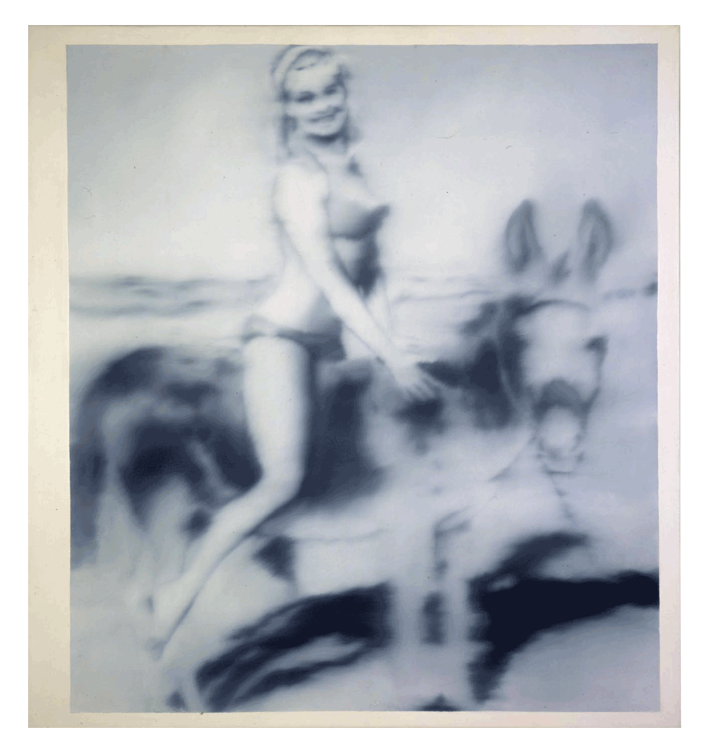 A painting by Gerhard Richter, titled M√§dchen auf Einem Esel (Girl on a Donkey), dated 1966.