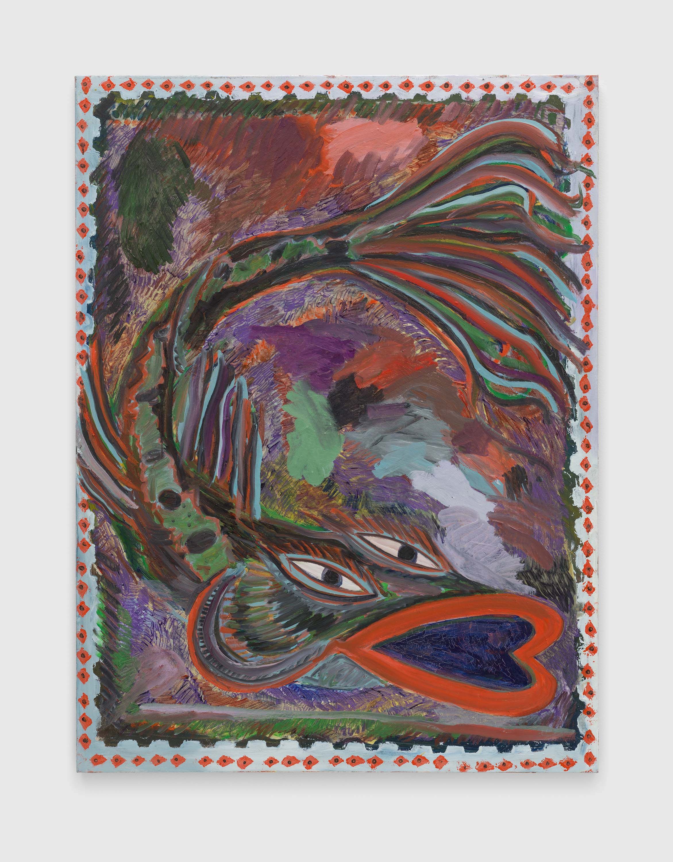 An untitled painting by Josh Smith, dated 2020.