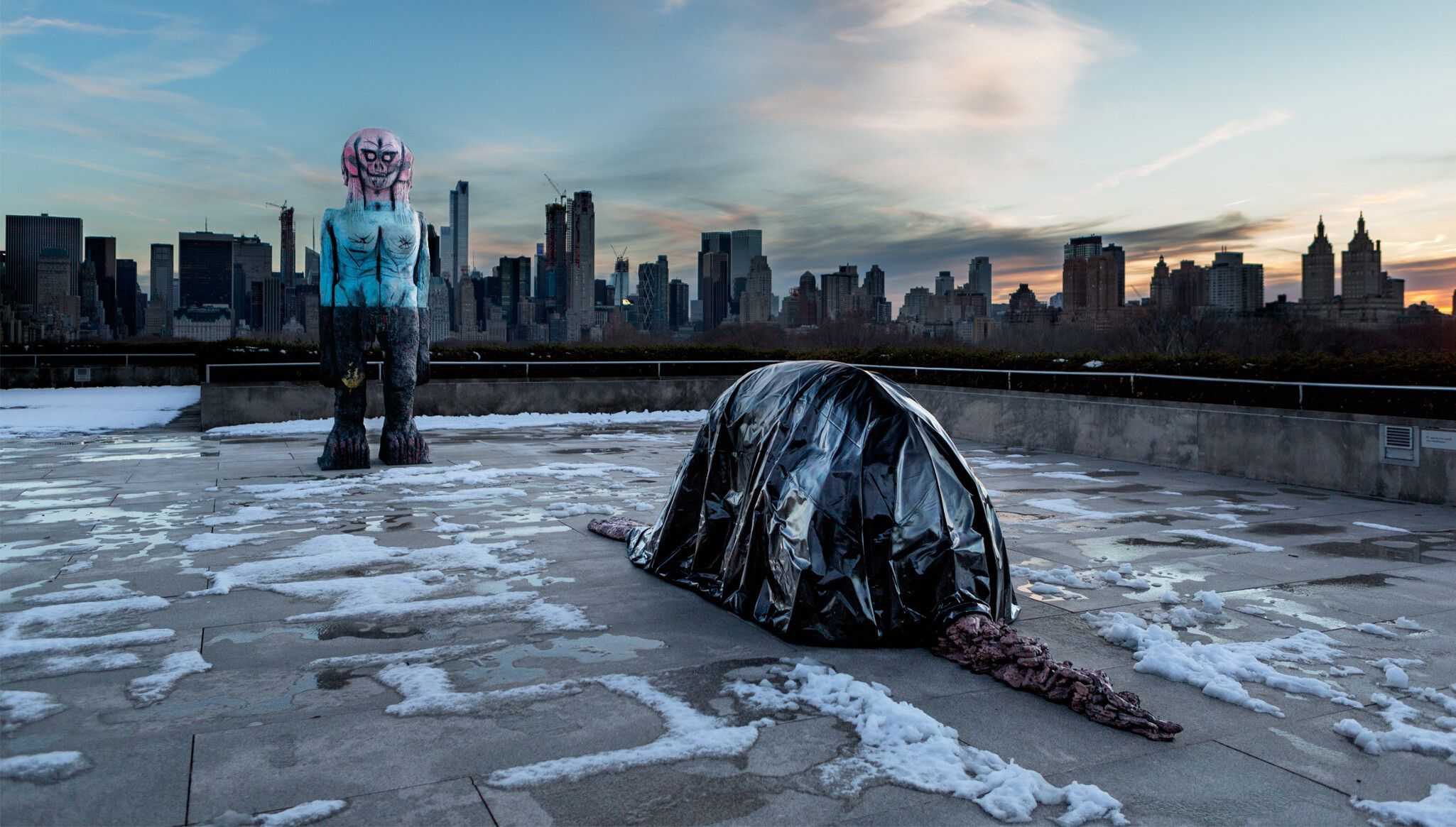 An Installation view, Huma Bhabha: We Come in Peace, The Metropolitan Museum of Art, New York, dated 2018