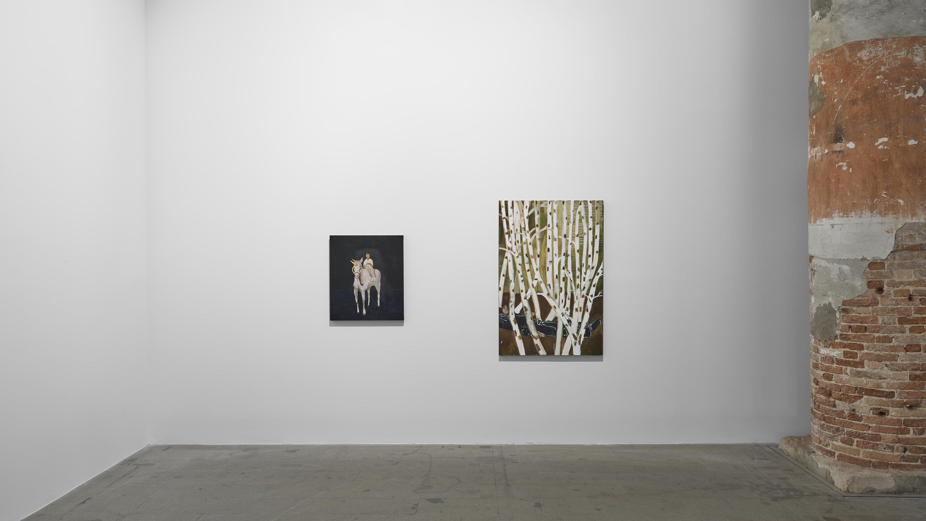 Installation view of the works by Noah Davis at the 59th International Art Exhibition of La Biennale di Venezia, The Milk of Dreams, curated by Cecilia Alemani, dated 2022