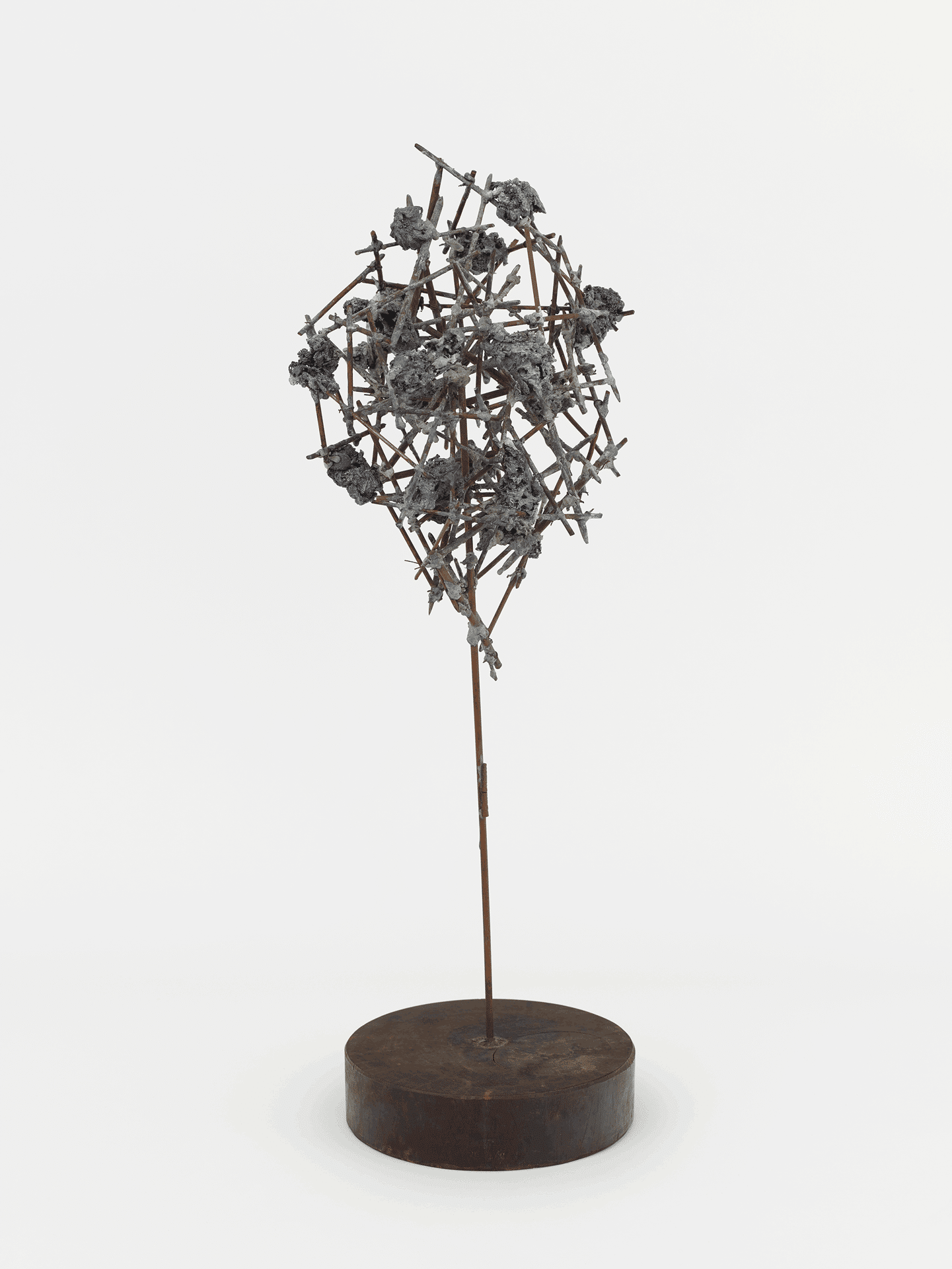 A sculpture by Herbert Ferber, titled Sphere, dated 1949.