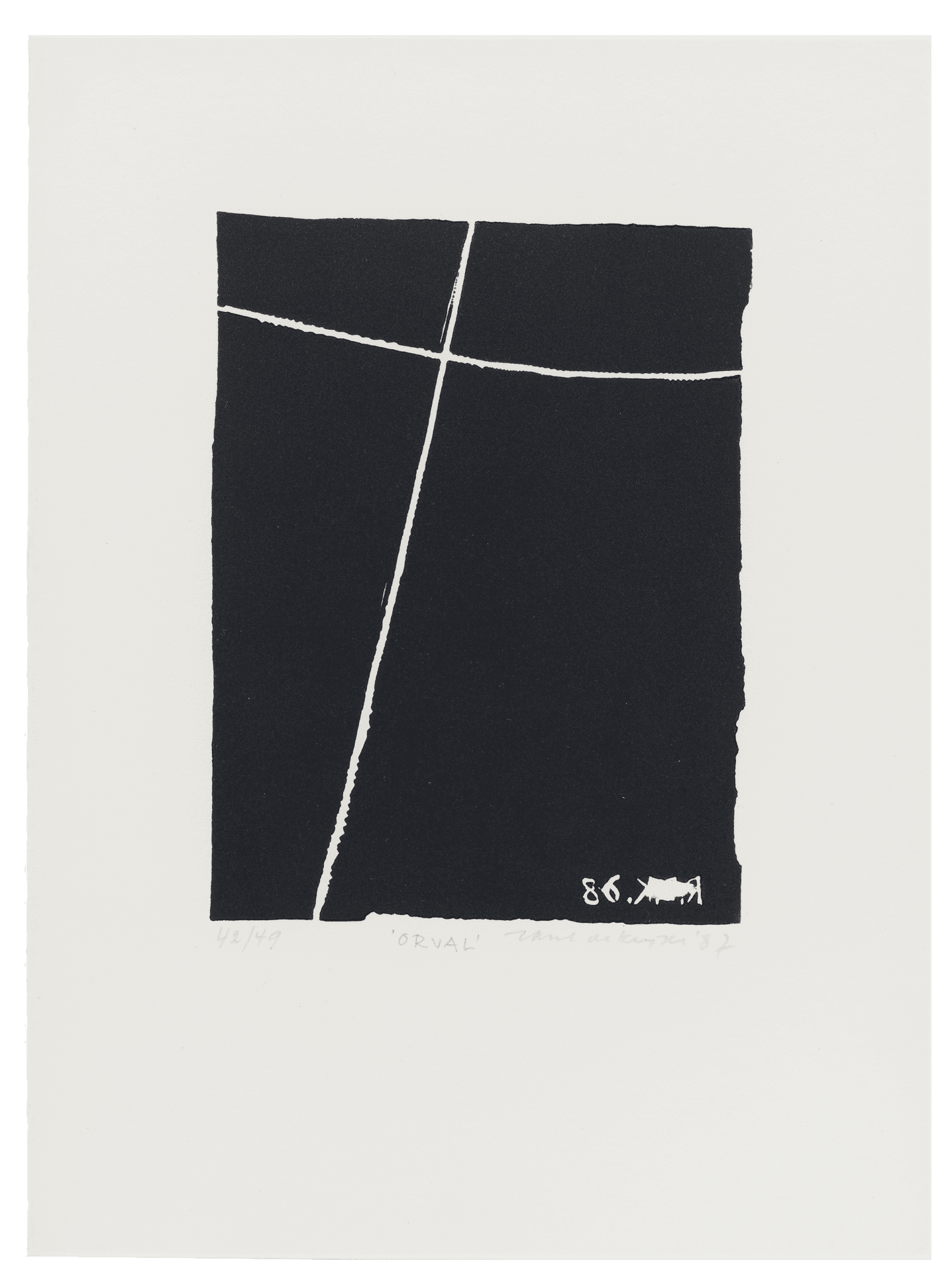 A work on paper by Raoul de Keyser, titled Orval, dated 1987.