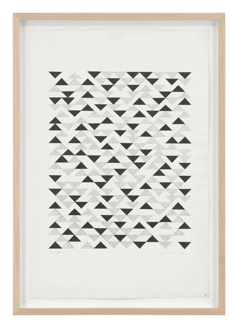 A drawing by Anni Albers, titled DR XVI, dated 1974.