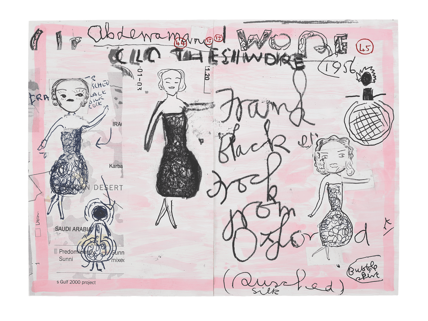 A print by Rose Wylie, titled Clothes I Wore #15, dated 2019