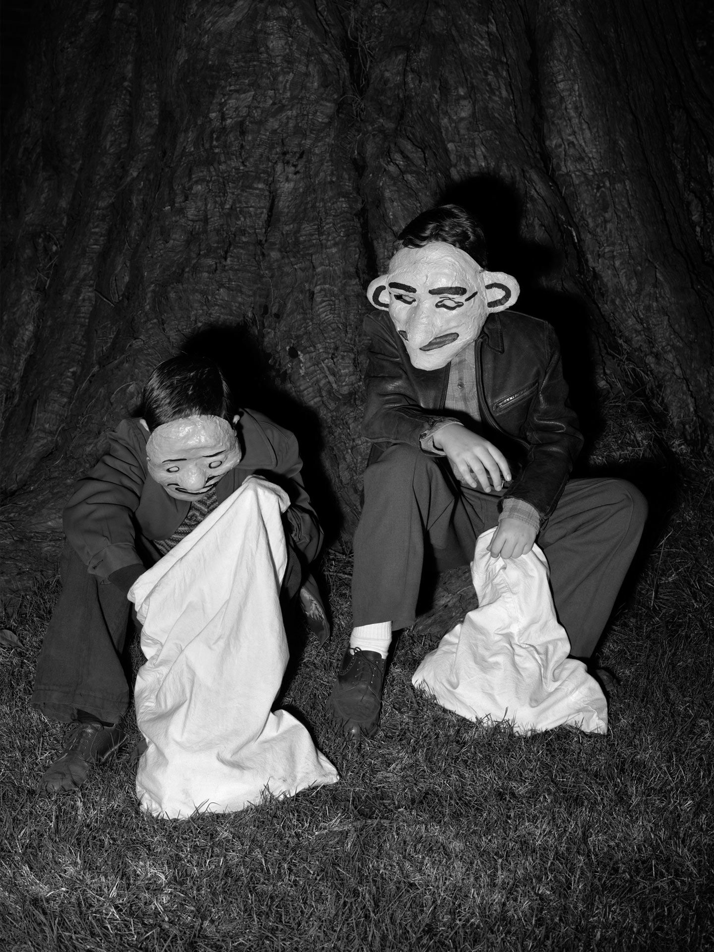 A photograph by Stan Douglas, titled Trick or Treat, 1945, dated 2010. 