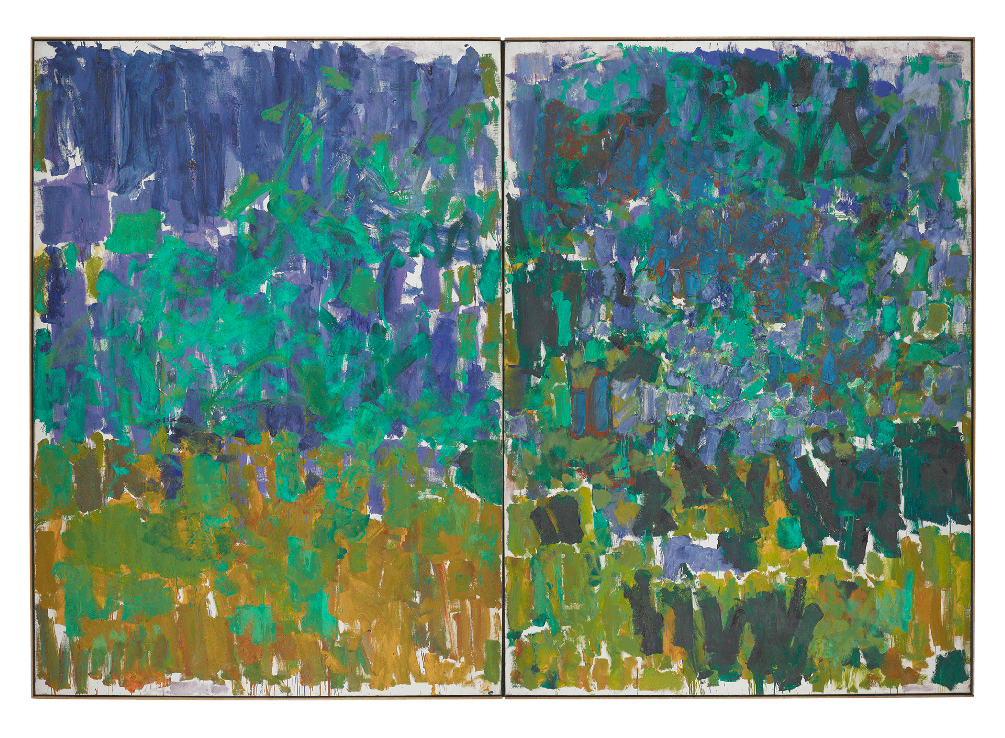 A painting by Joan Mitchell, titled Posted, dated 1977.