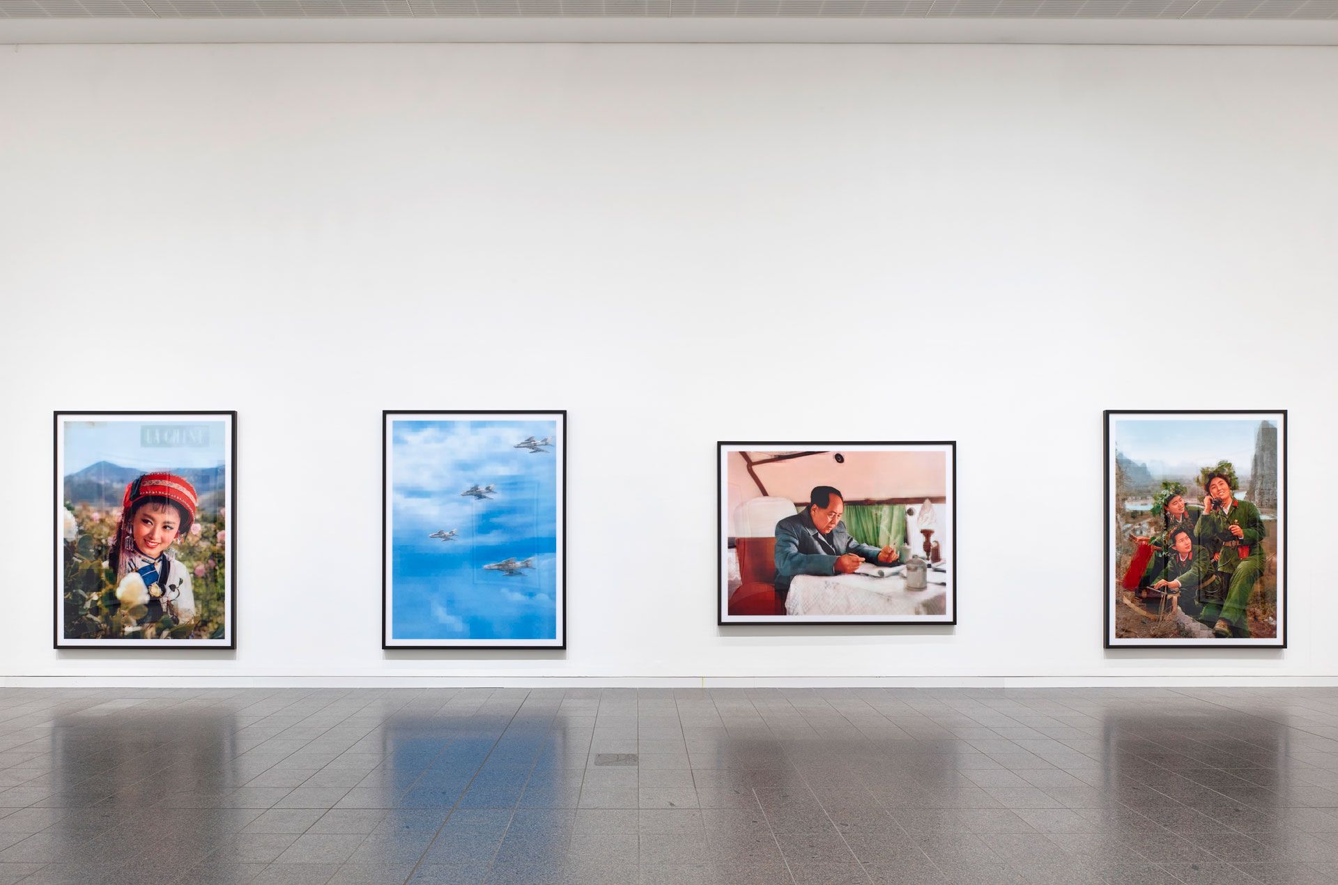 An installation view featuring works by Thomas Ruff, dated 2020