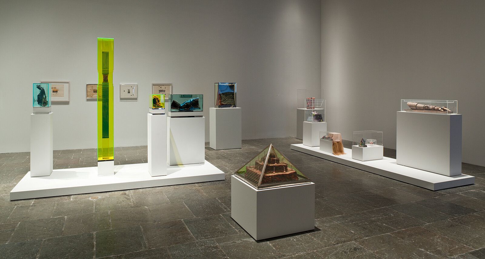 An installation view of a show titled Paul Thek: Diver, A Retrospective, The Whitney Museum of American Art, New York, dated 2010.
