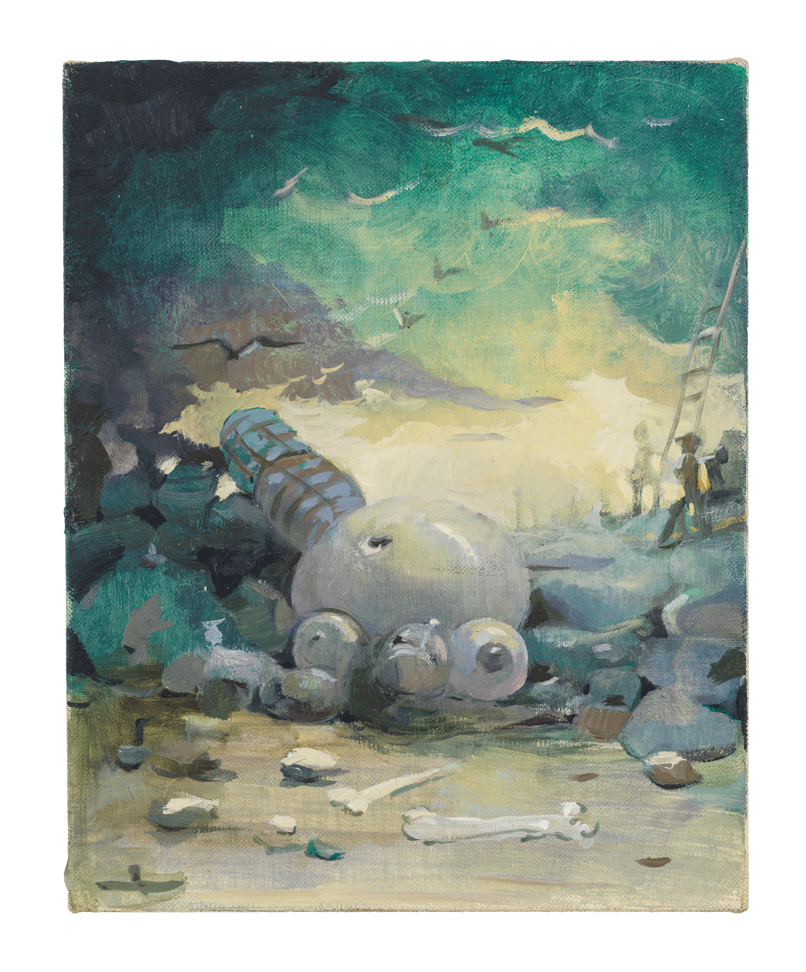 A painting by Lisa Yuskavage, titled Ditch, dated 2009.