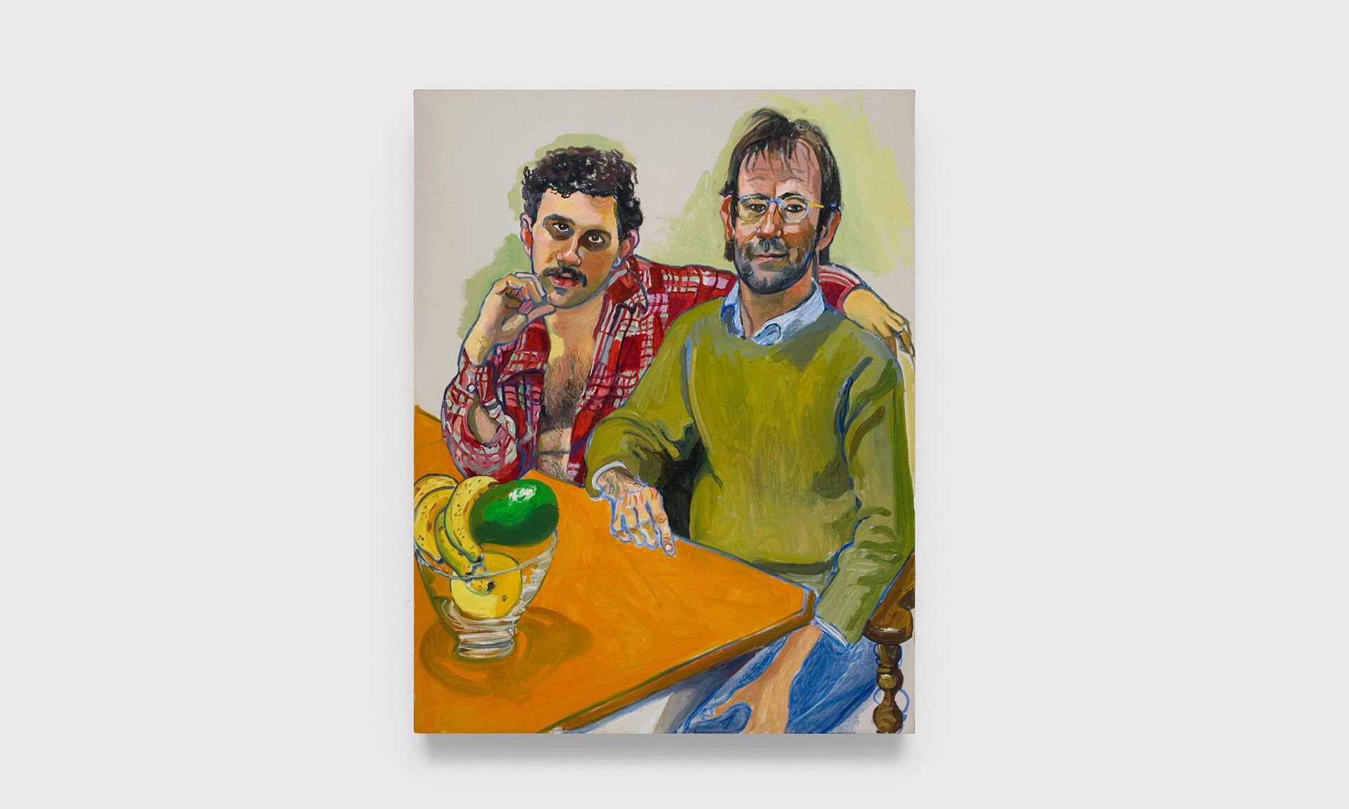 A painting by Alice Neel, titled Geoffrey Hendricks and Brian, dated 1978.
