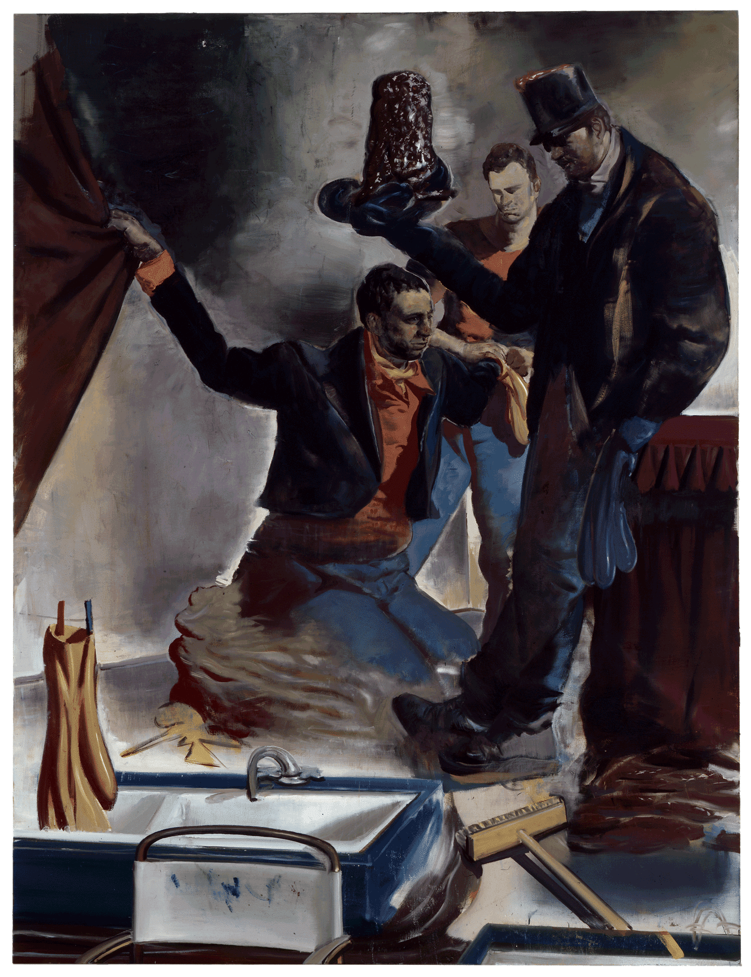 A painting by Neo Rauch, titled Krönung II, dated 2008.