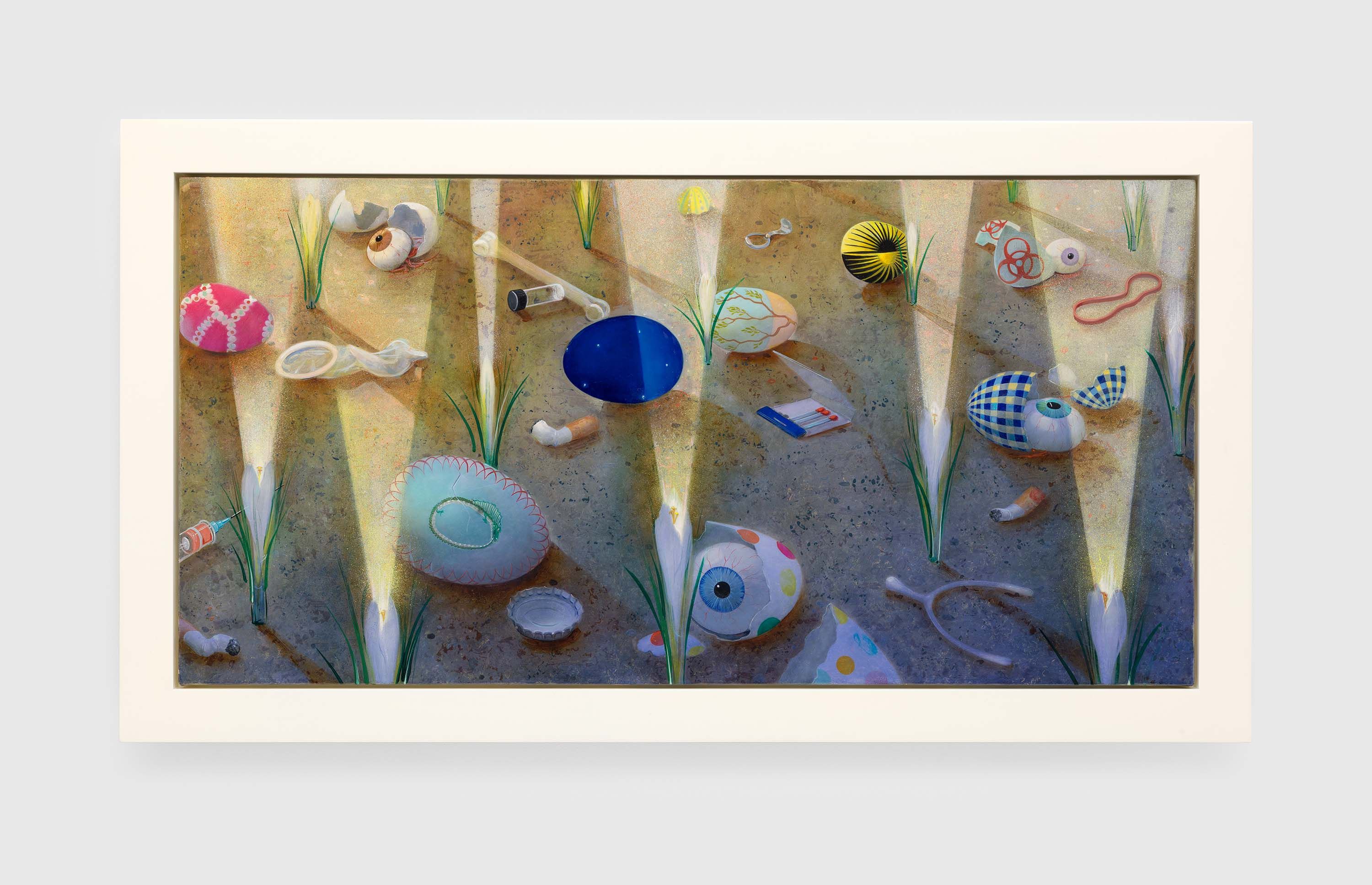 A painting by Frank Moore, titled Nursery, dated 1994.