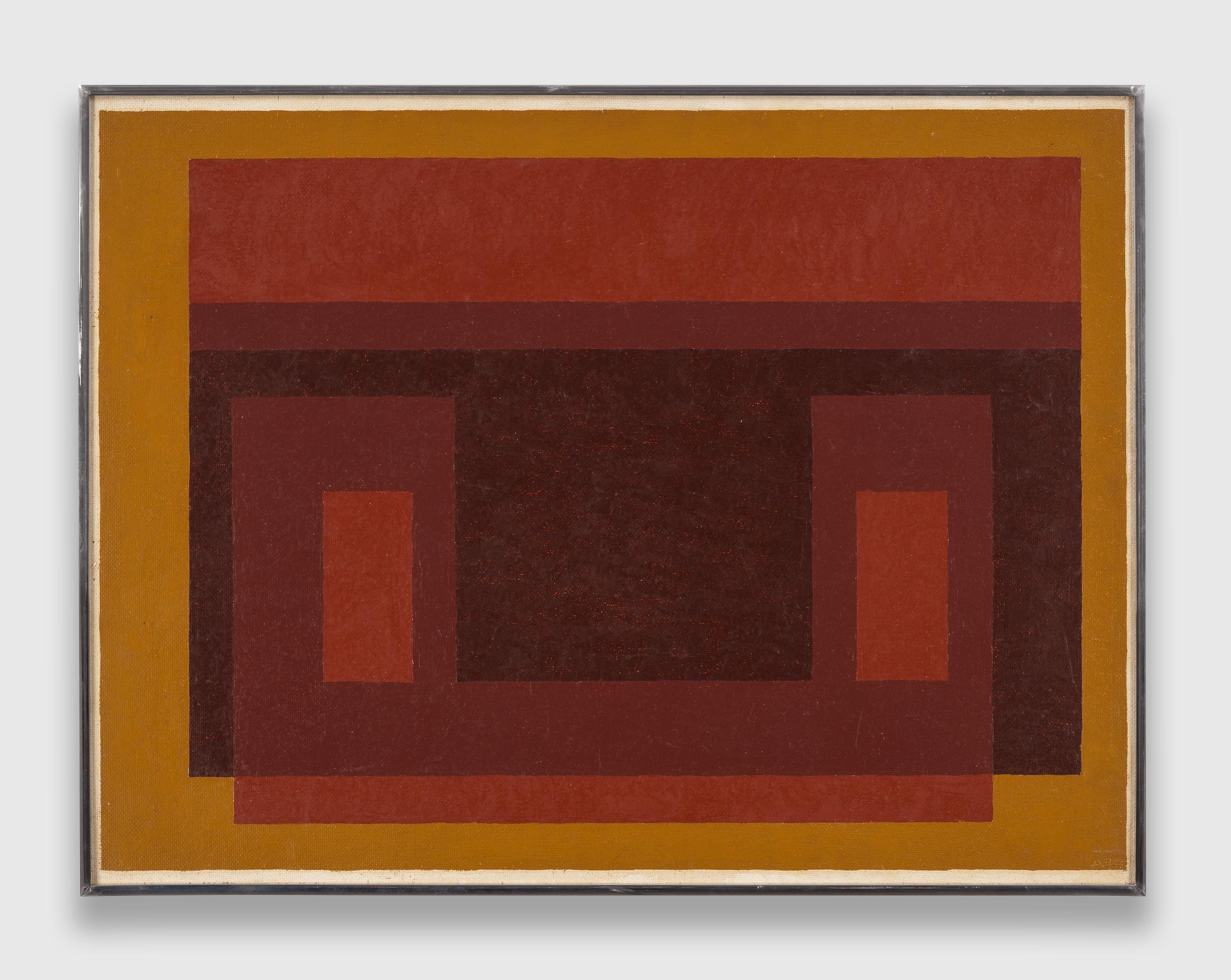 A painting by Josef Albers, titled Cordovan Façade, 1957 to 1965.