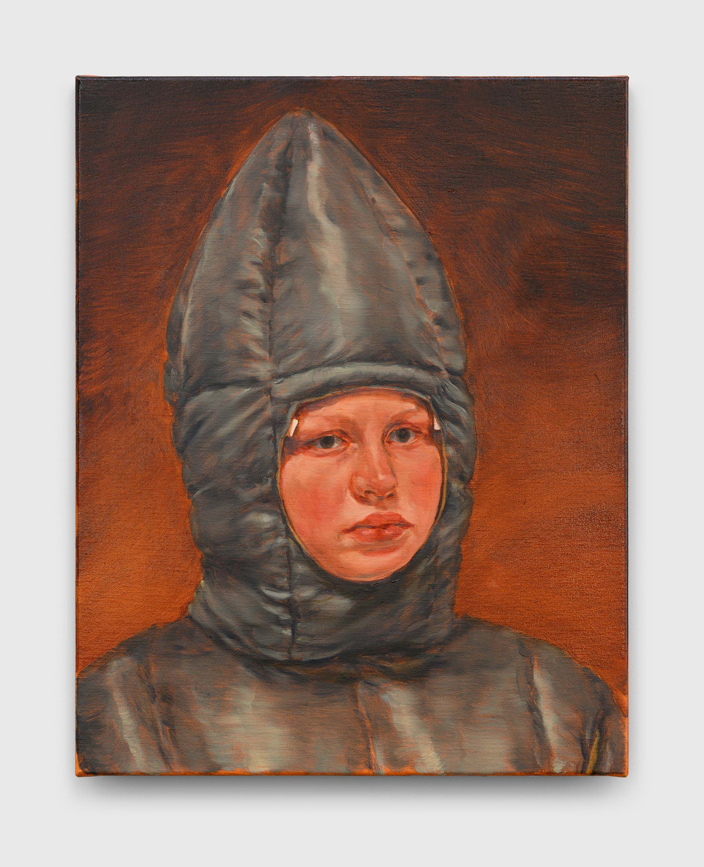 A painting by Michaël Borremans, titled The Apprentice, dated 2022.