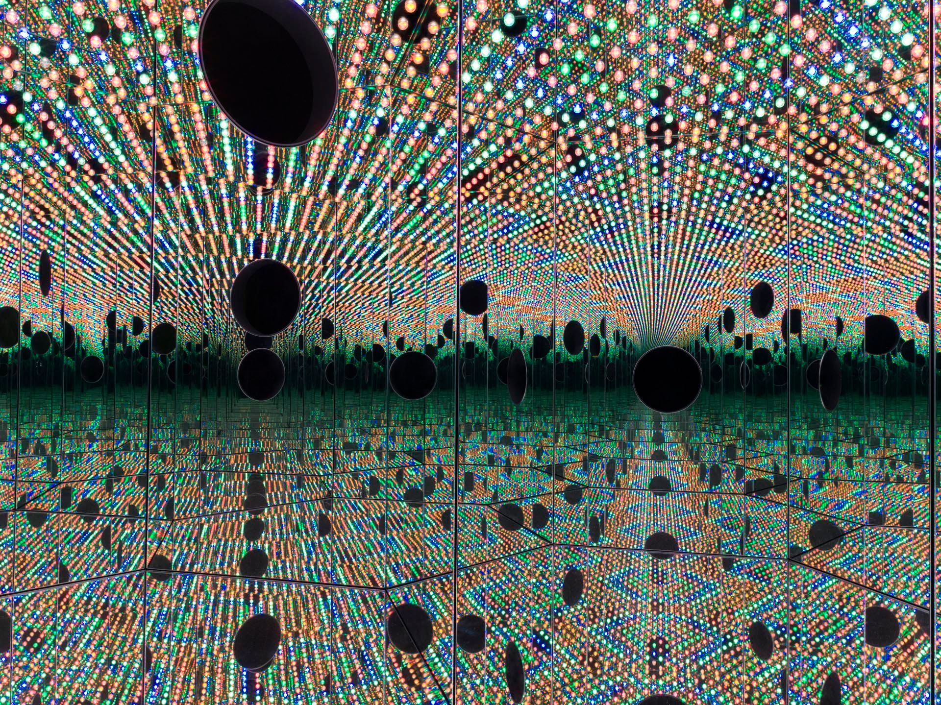 A sculpture by Yayoi Kusama, titled With All My Love For The Tulips, I Pray Forever, dated 2011.