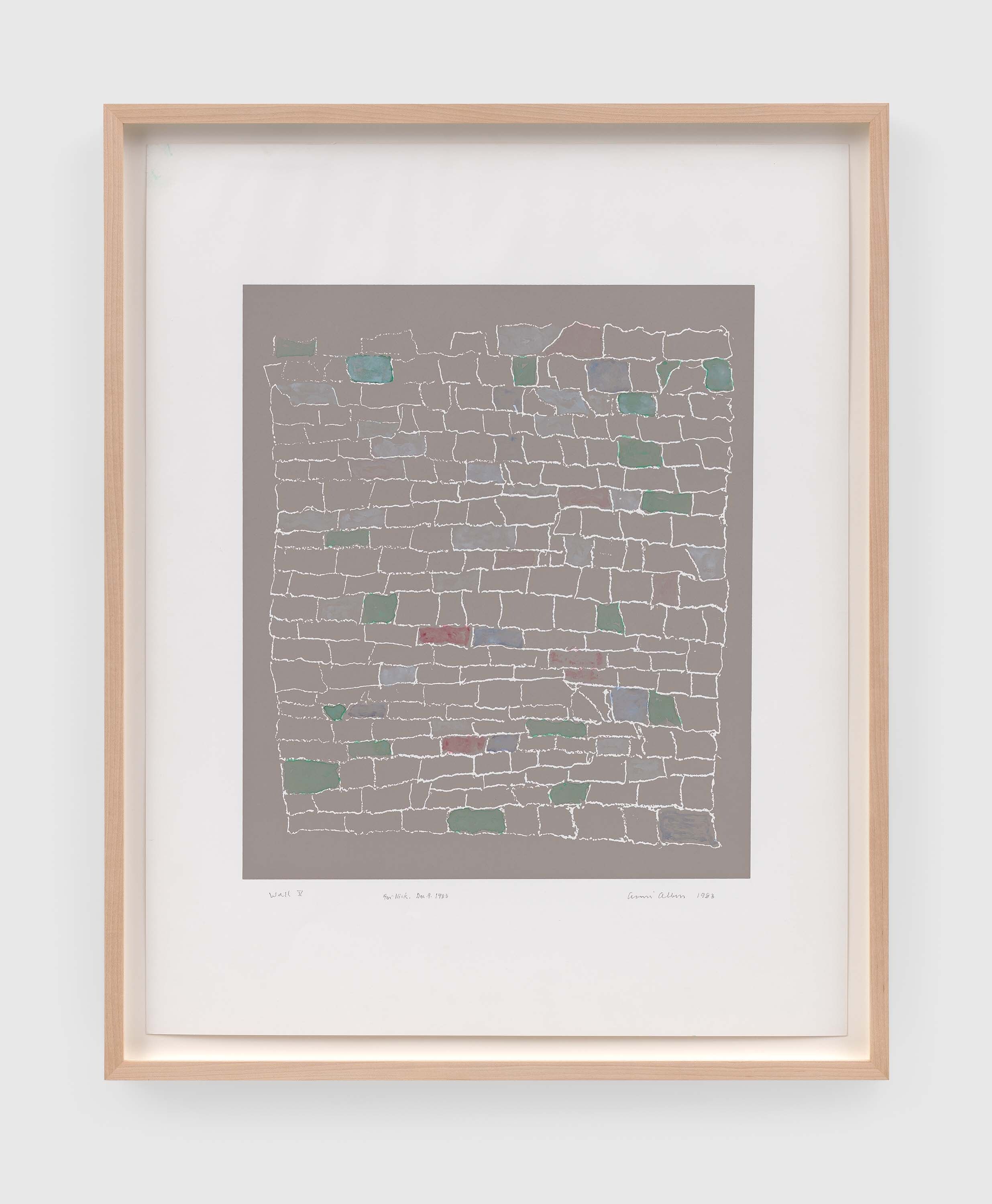 A drawing by Anni Albers, titled Wall V, dated 1983.