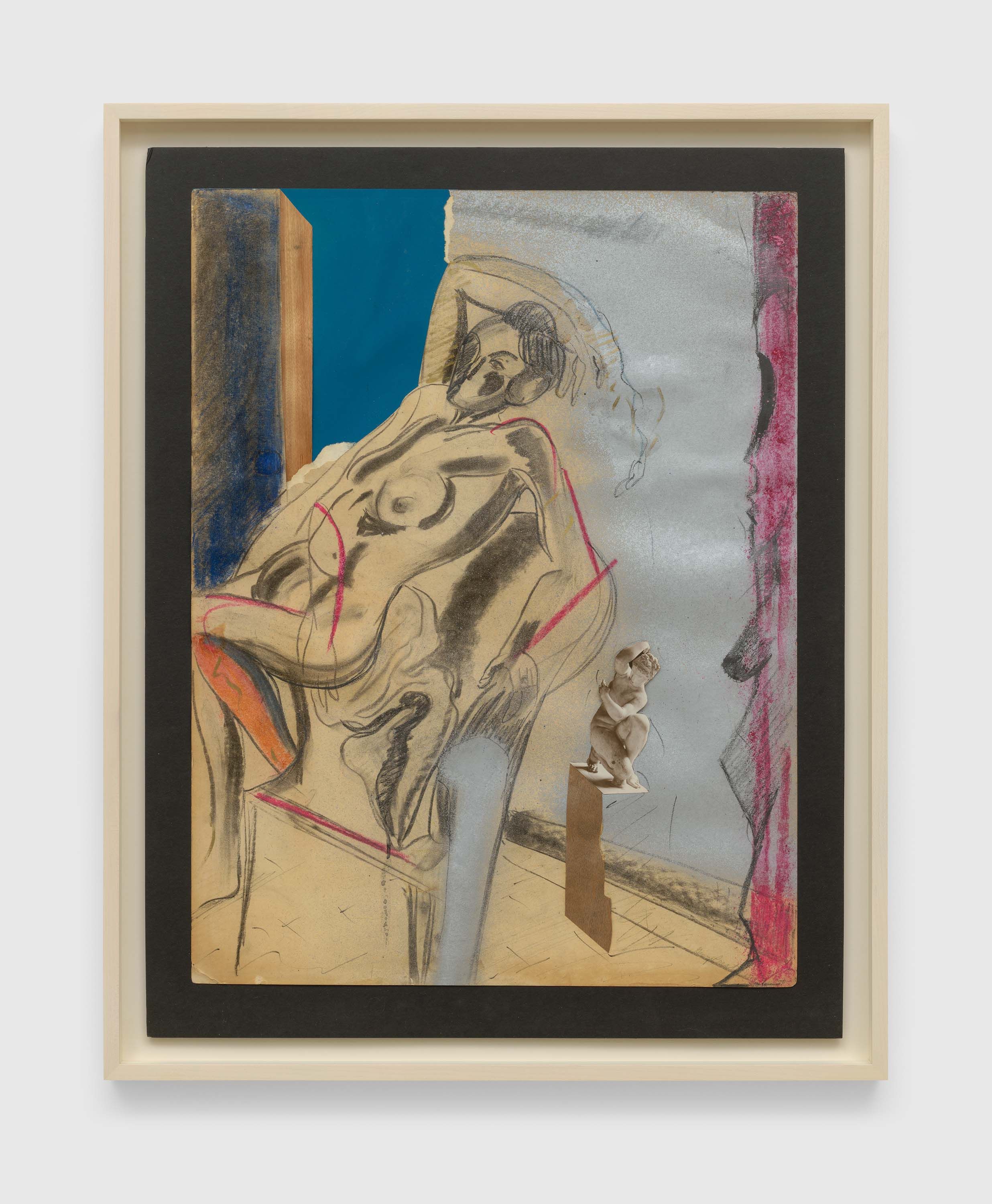 A work on paper by George Nelson Preston, titled From the Palimpsests: A Model, A Sybil and a Fetish, dated 1963.