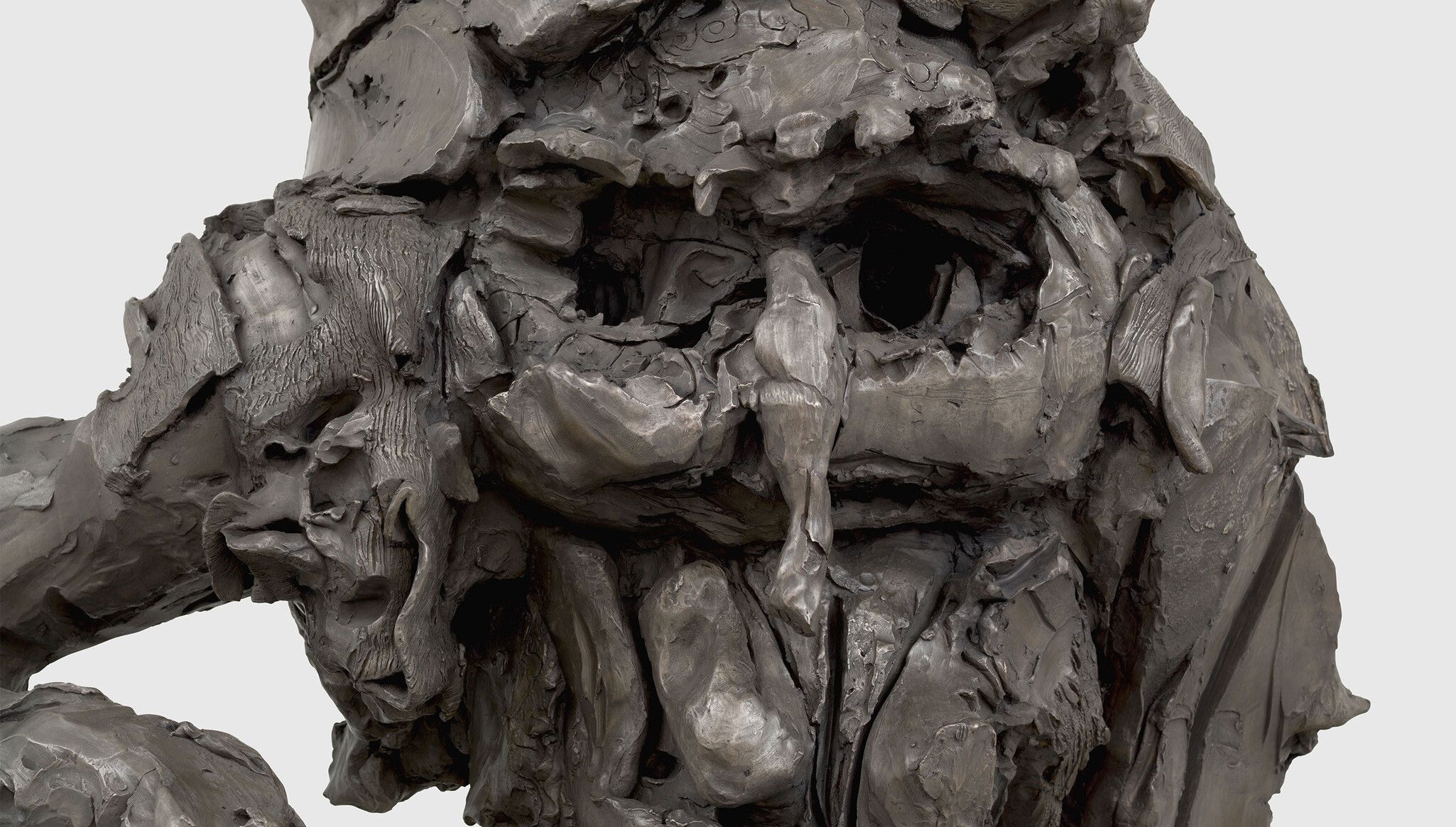 A detail of a sculpture by Dana Schutz titled Large Model, dated 2022