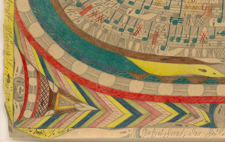 A detail from a work by Adolf Wolfli, titled Die Himmels Leiter, dated 1915.