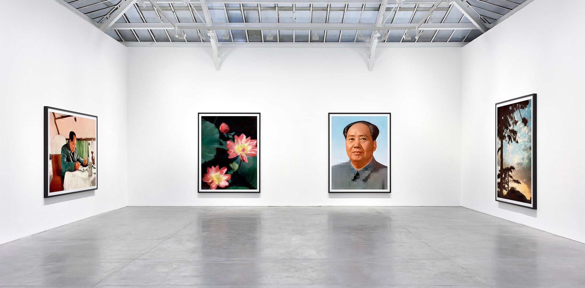 An installation view of an exhibition titled Thomas Ruff: tableaux chinois, at David Zwirner, Paris, in 2021.