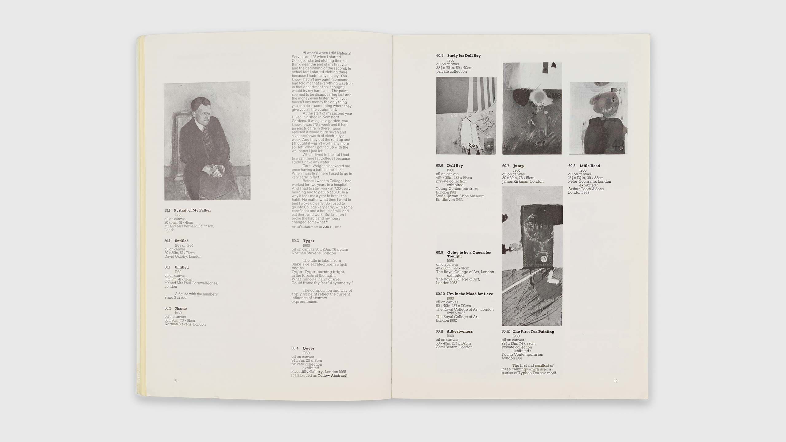 A spread from David Hockney, Kestner-Gesellschaft, Hannover, dated 1970