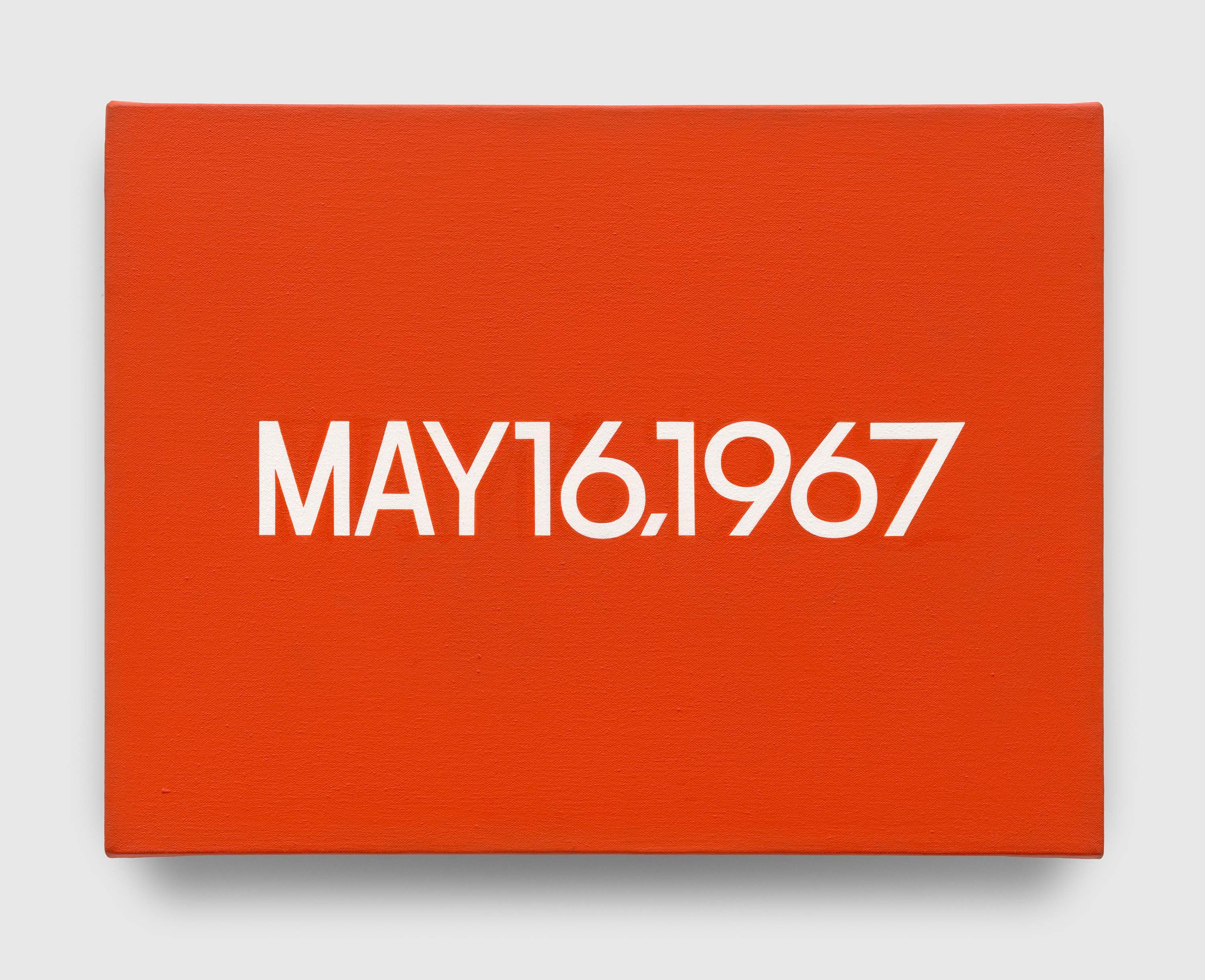 A painting by On Kawara, titled MAY 16, 1967, dated 1967.