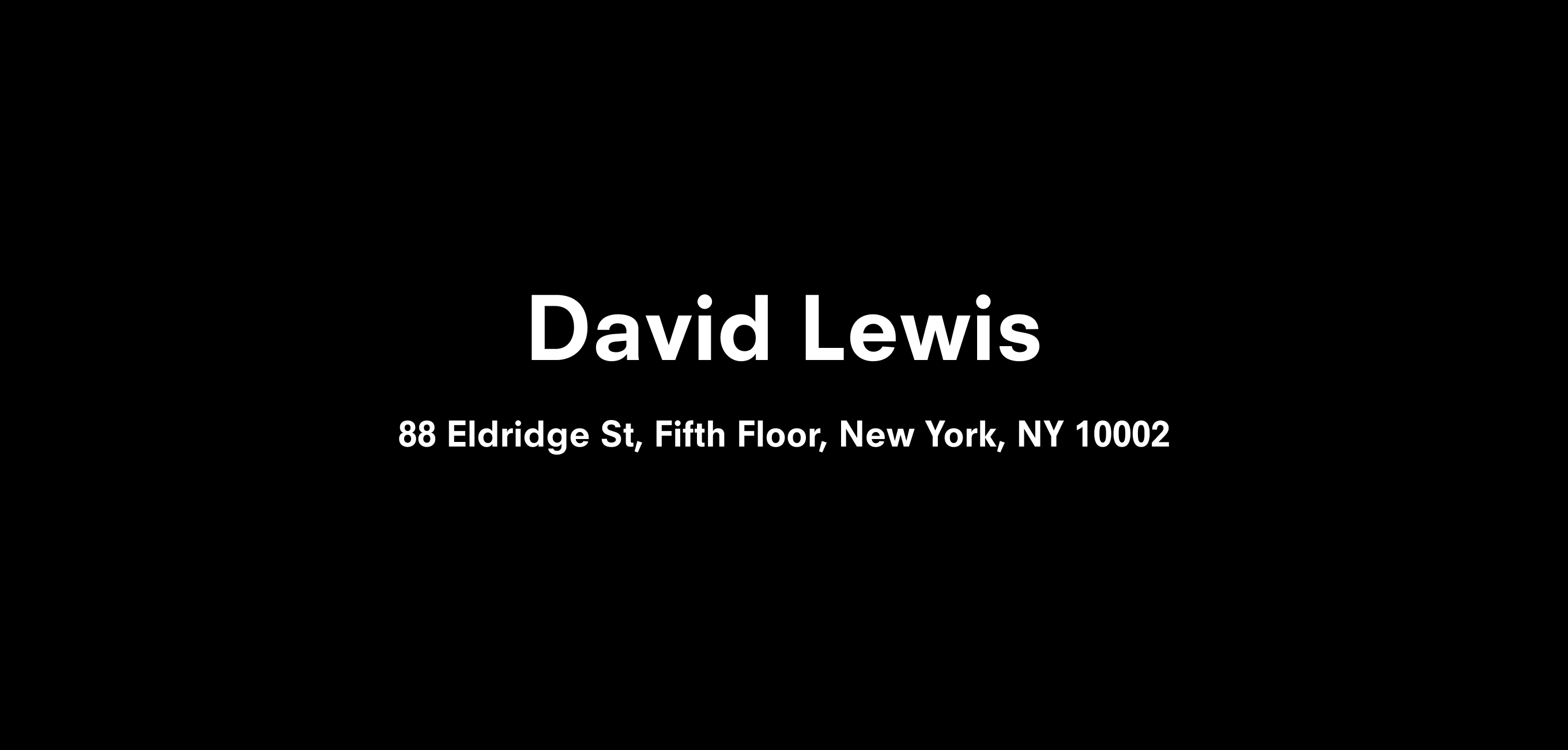 A graphic text header for David Lewis, dated 2020